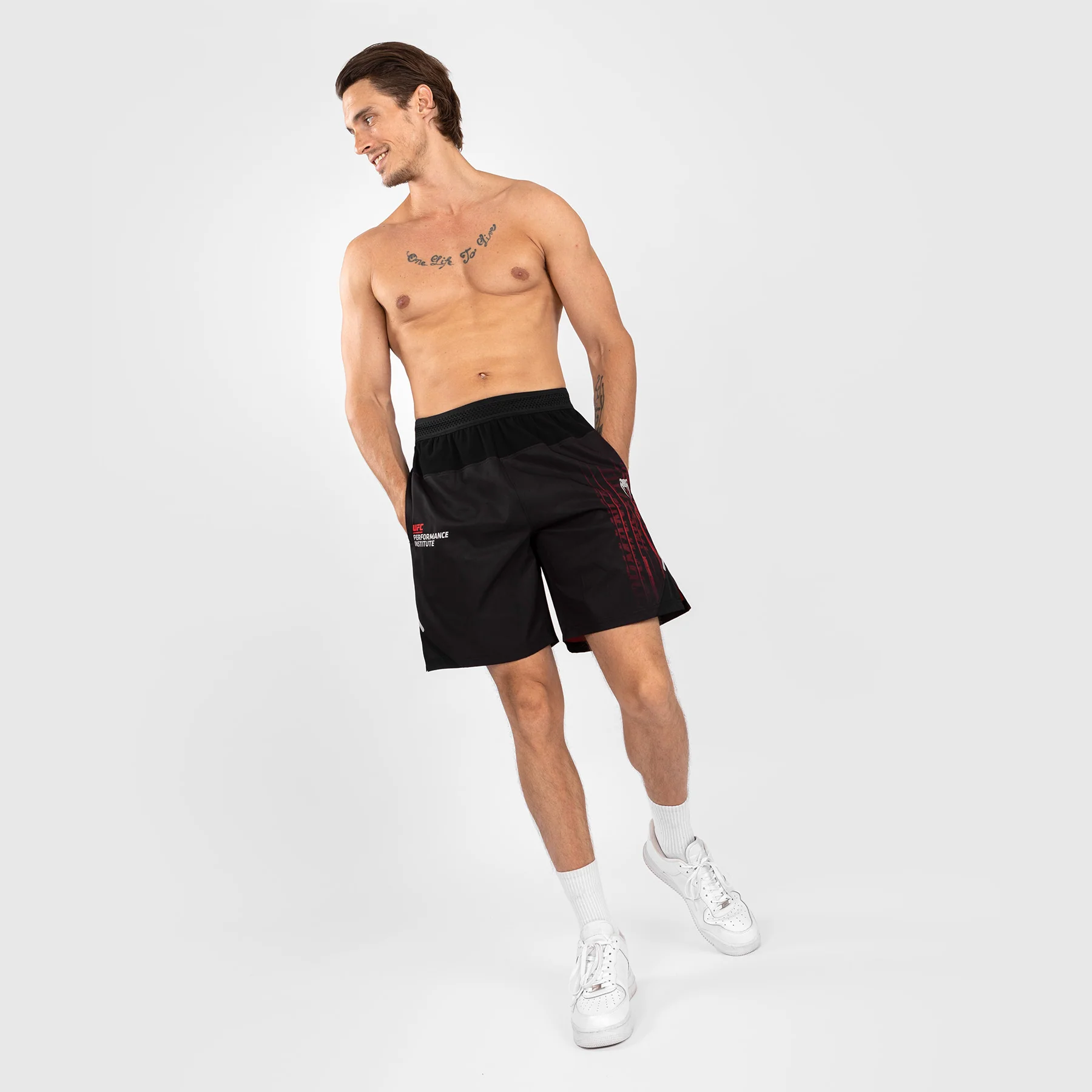 UFC Venum Performance Institute 2.0 Men’s Performance Short - Black/Red - Image 2