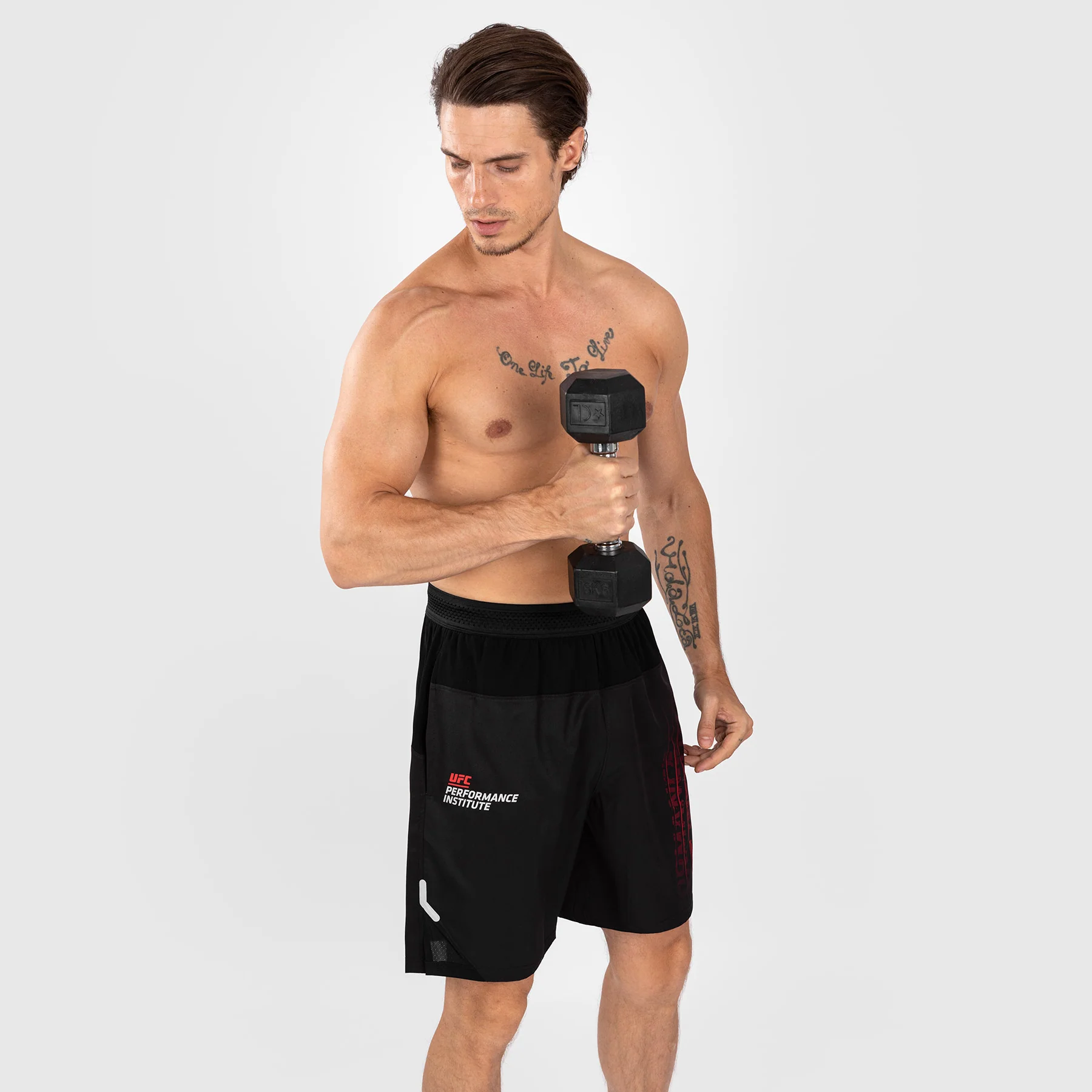 UFC Venum Performance Institute 2.0 Men’s Performance Short - Black/Red - Image 3