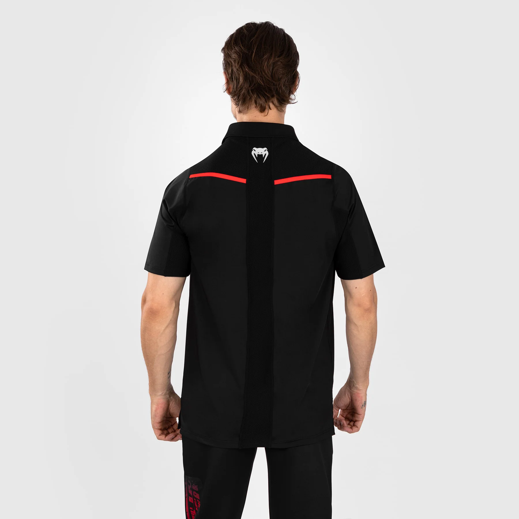 UFC Venum Performance Institute 2.0 Men’s Polo Shirt - Black/Red - Image 2