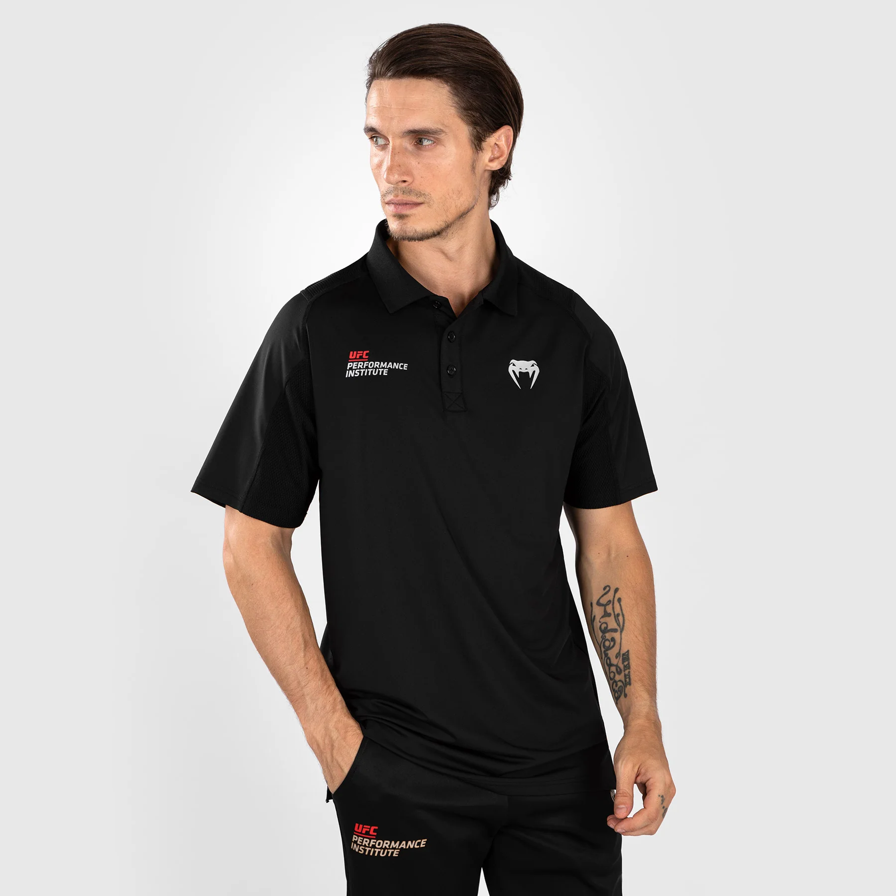 UFC Venum Performance Institute 2.0 Men’s Polo Shirt - Black/Red - Image 7