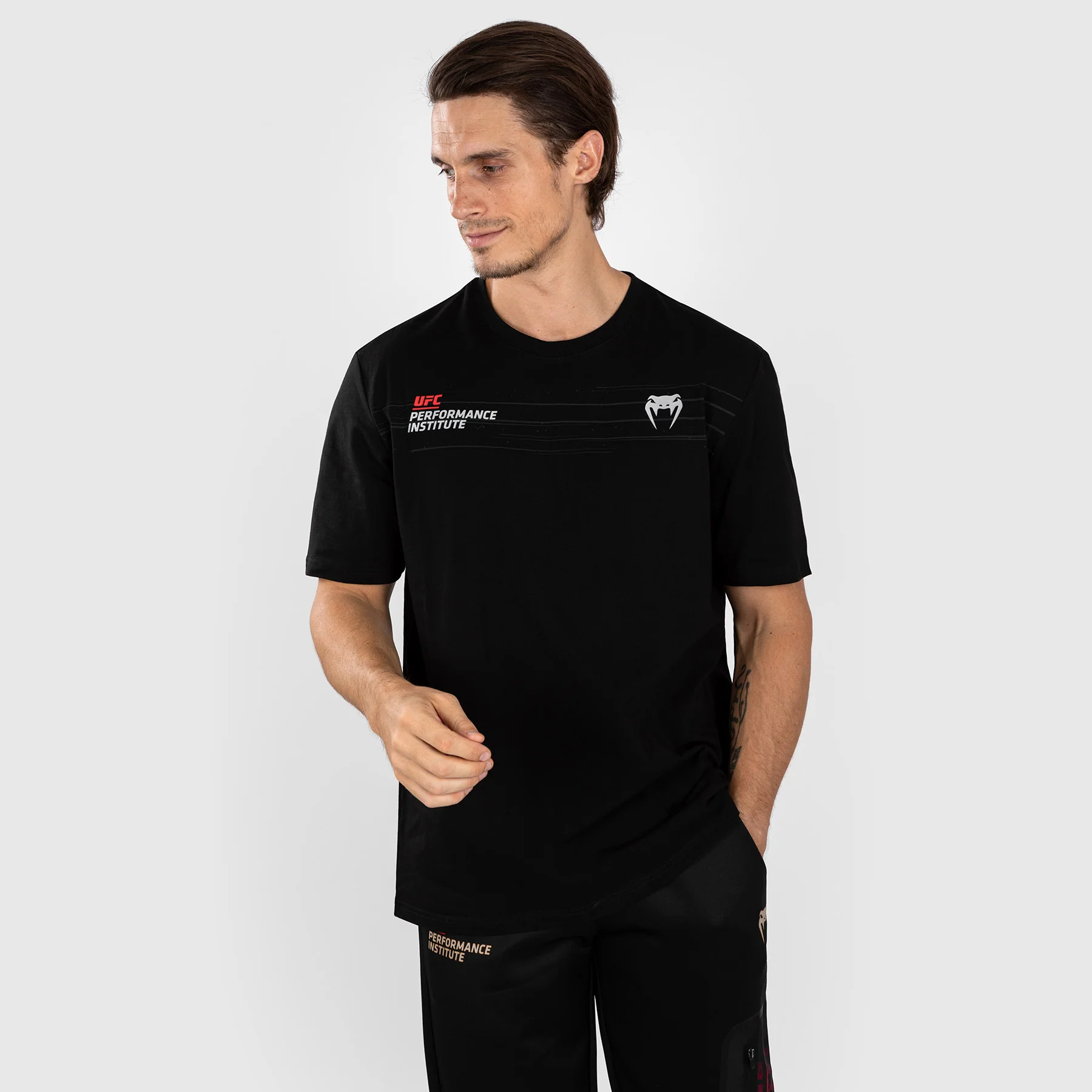 UFC Venum Performance Institute 2.0 Men’s T-Shirt - Black/Red - Image 2