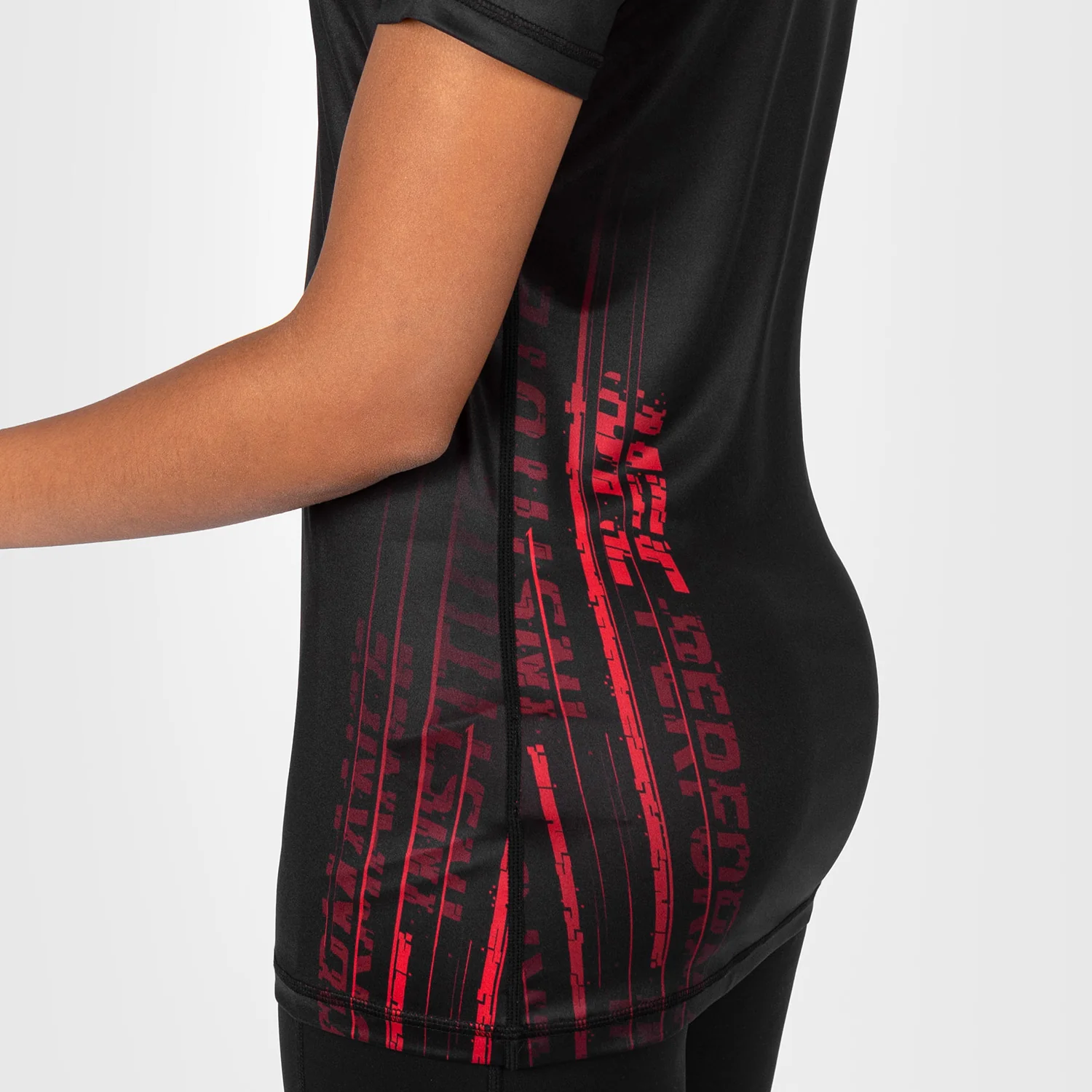 UFC Venum Performance Institute 2.0 Women’s Dry-Tech Shirt - Black/Red - Image 3