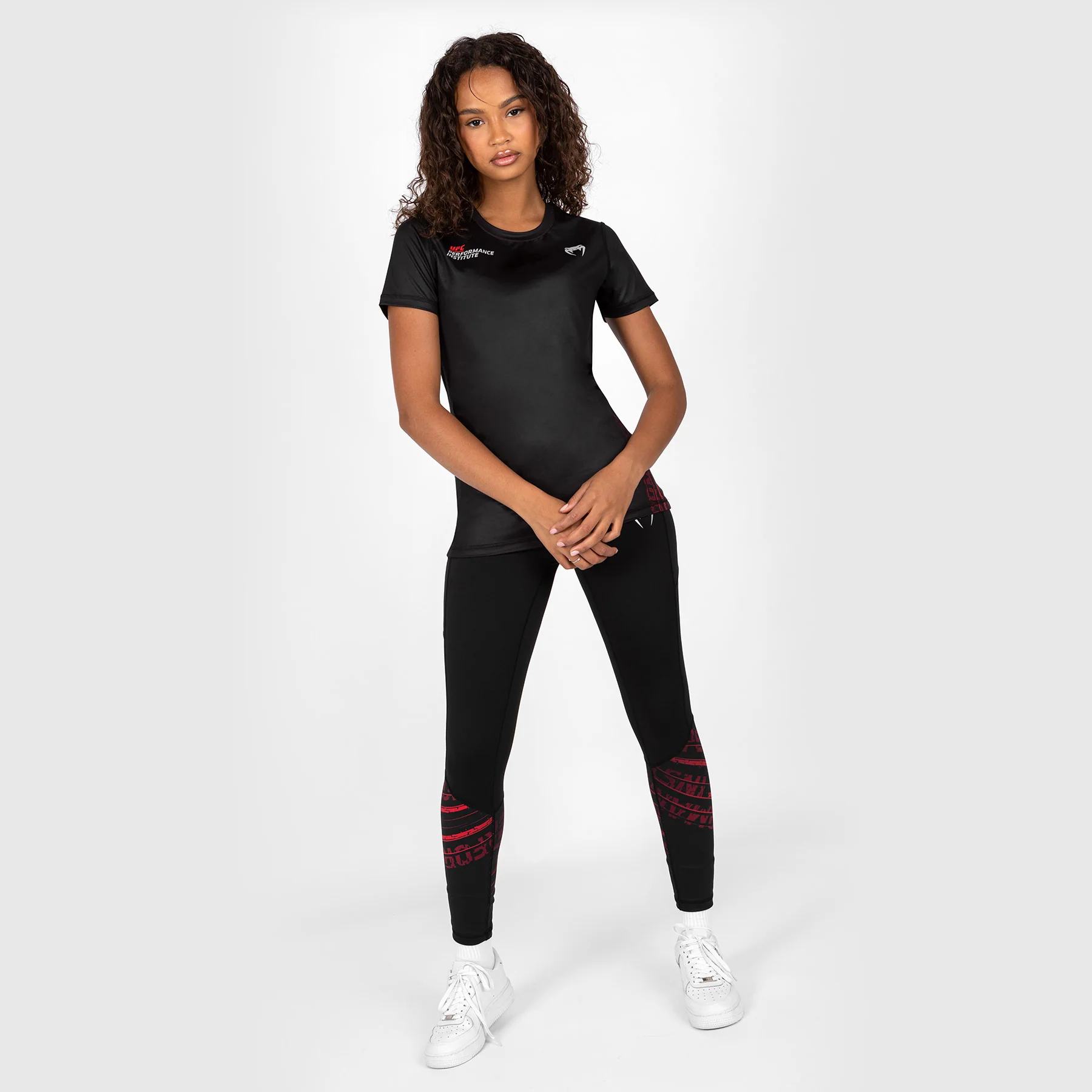 UFC Venum Performance Institute 2.0 Women’s Dry-Tech Shirt - Black/Red - Image 7