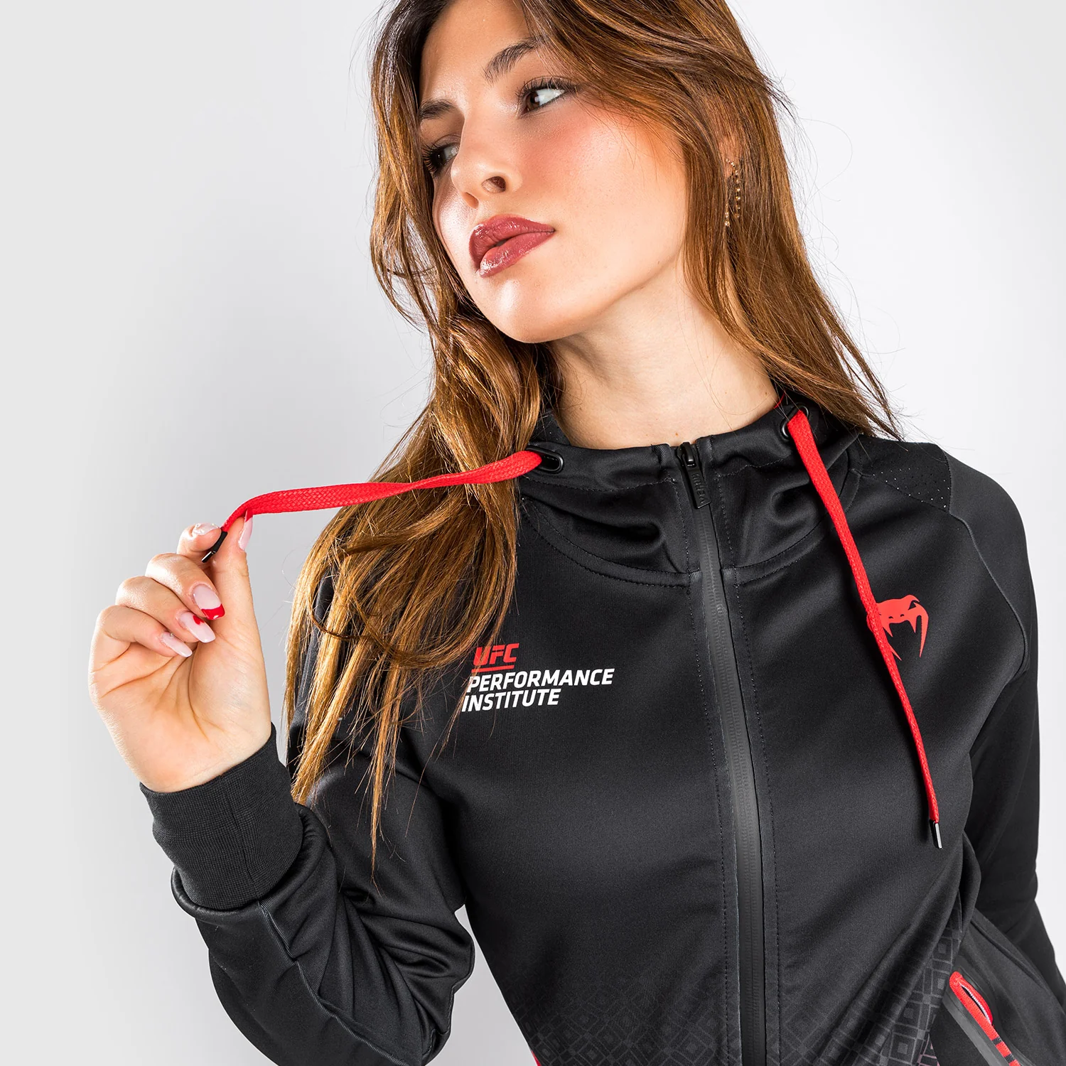 UFC Venum Performance Institute Hoodie - For Women - Black/Red - Image 3