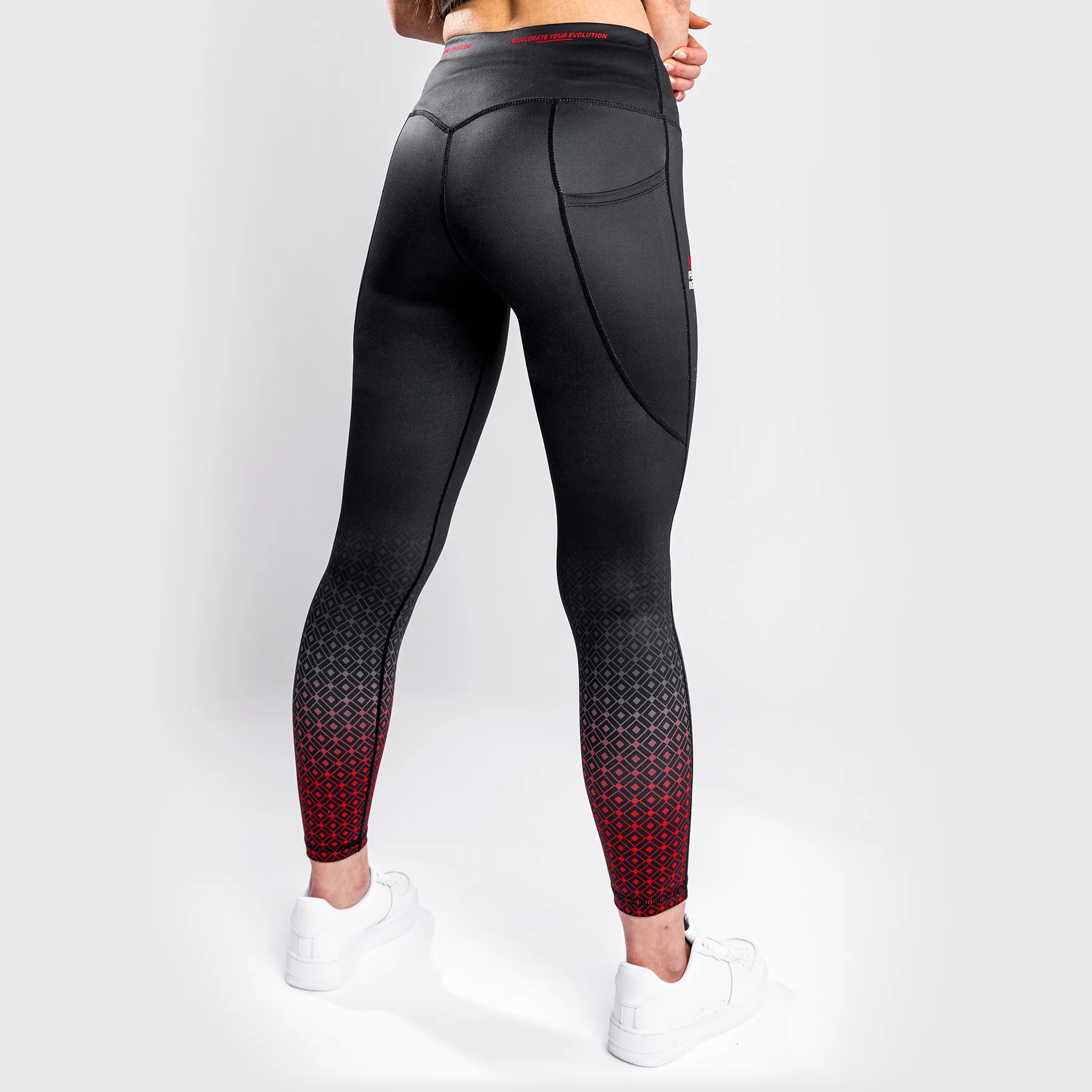 UFC Venum Performance Institute Legging - Black/Red - Image 5