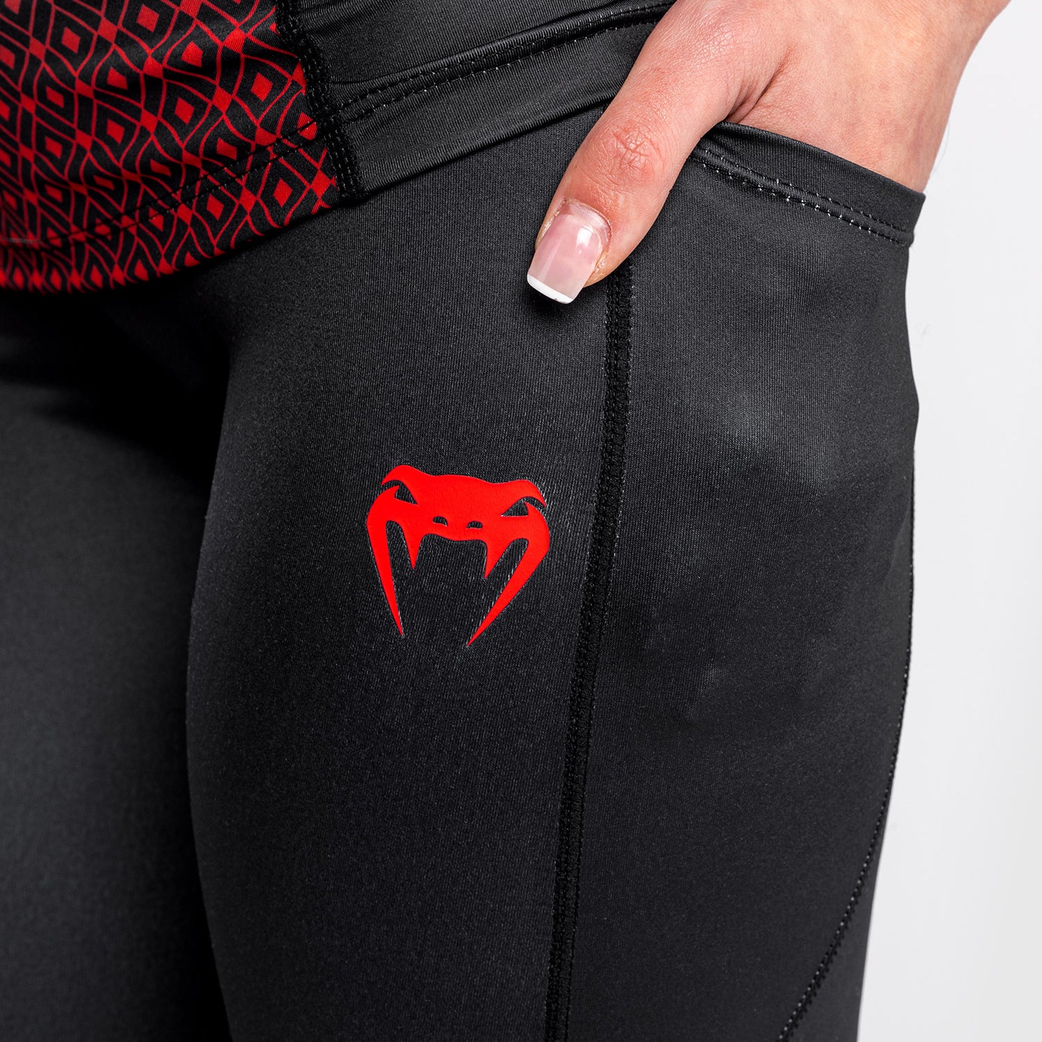 UFC Venum Performance Institute Legging - Black/Red - Image 7