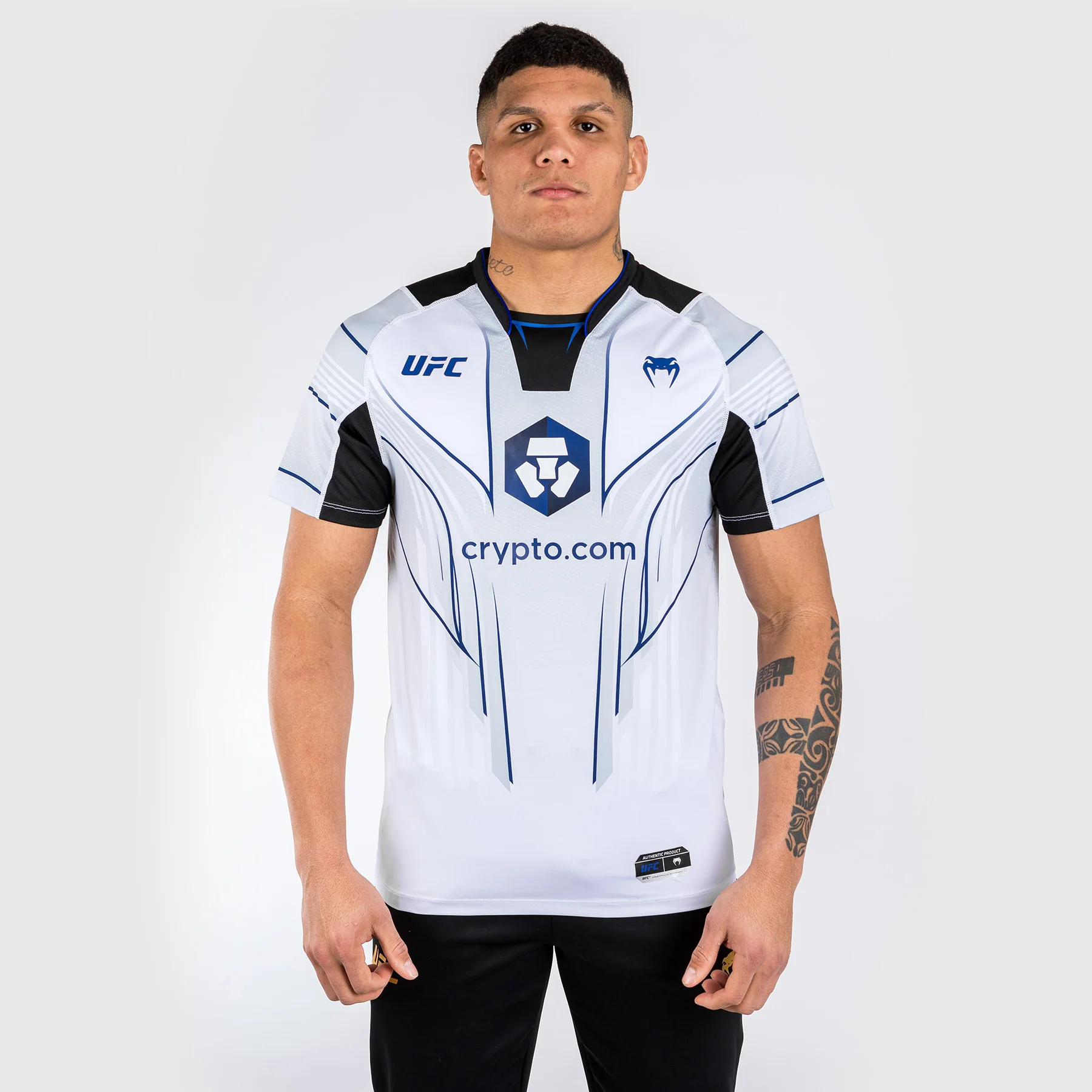 UFC Venum Personalized Authentic Fight Night 2.0 Kit by Venum Men's Walkout Jersey - Midnight Edition - Ice - Image 2