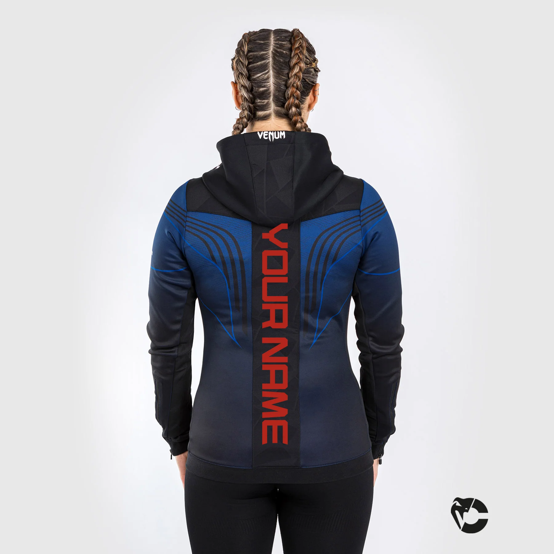 UFC Venum Personalized Authentic Fight Night 2.0 Kit by Venum Women's Walkout Hoodie - Midnight Edition