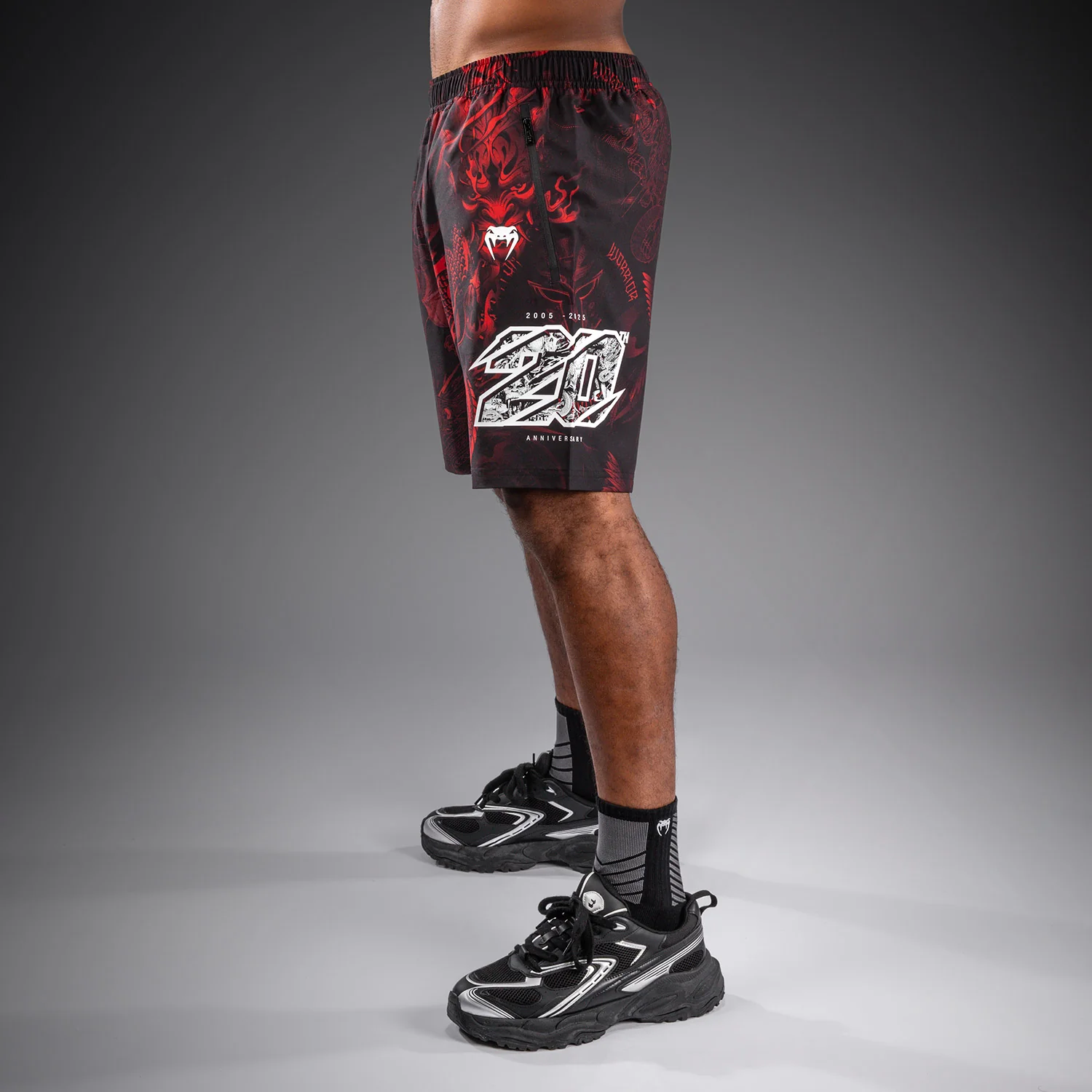 Venum 20th Anniversary Training Shorts - Black/Red - Image 3