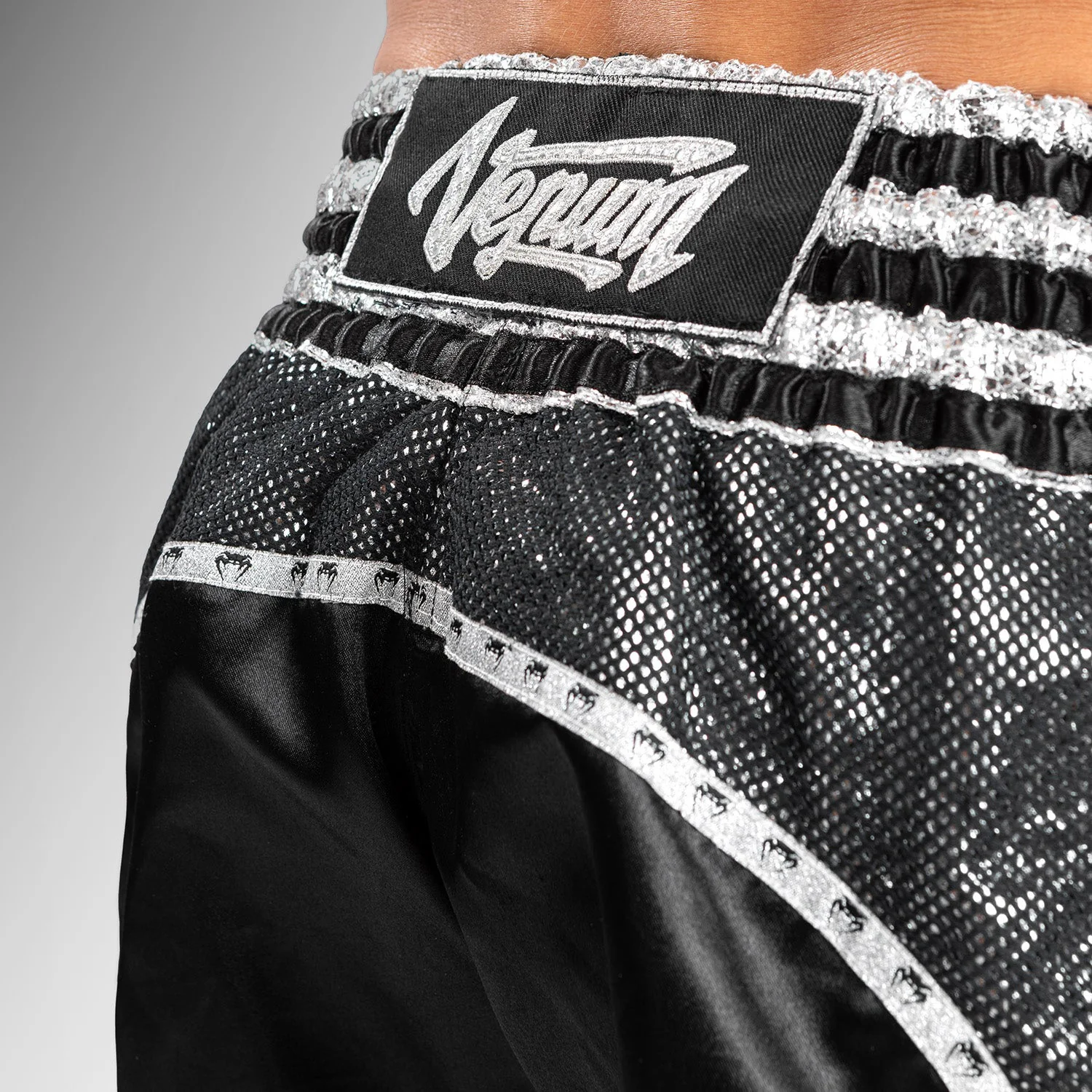 Venum Absolute 2.0 Muay Thai Shorts - Black/Silver - Image 7