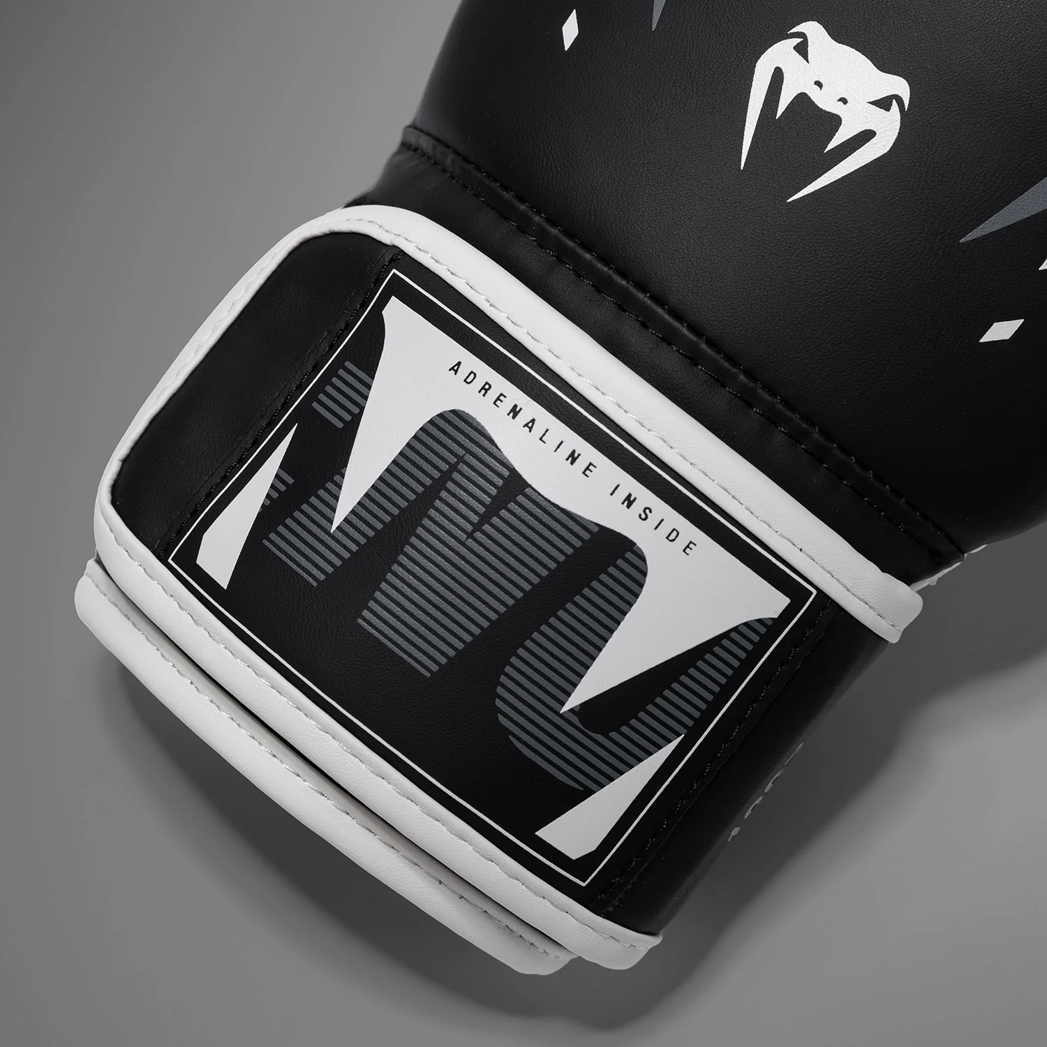 Venum Adrenaline Boxing Gloves - Black/Silver Grey - Image 3