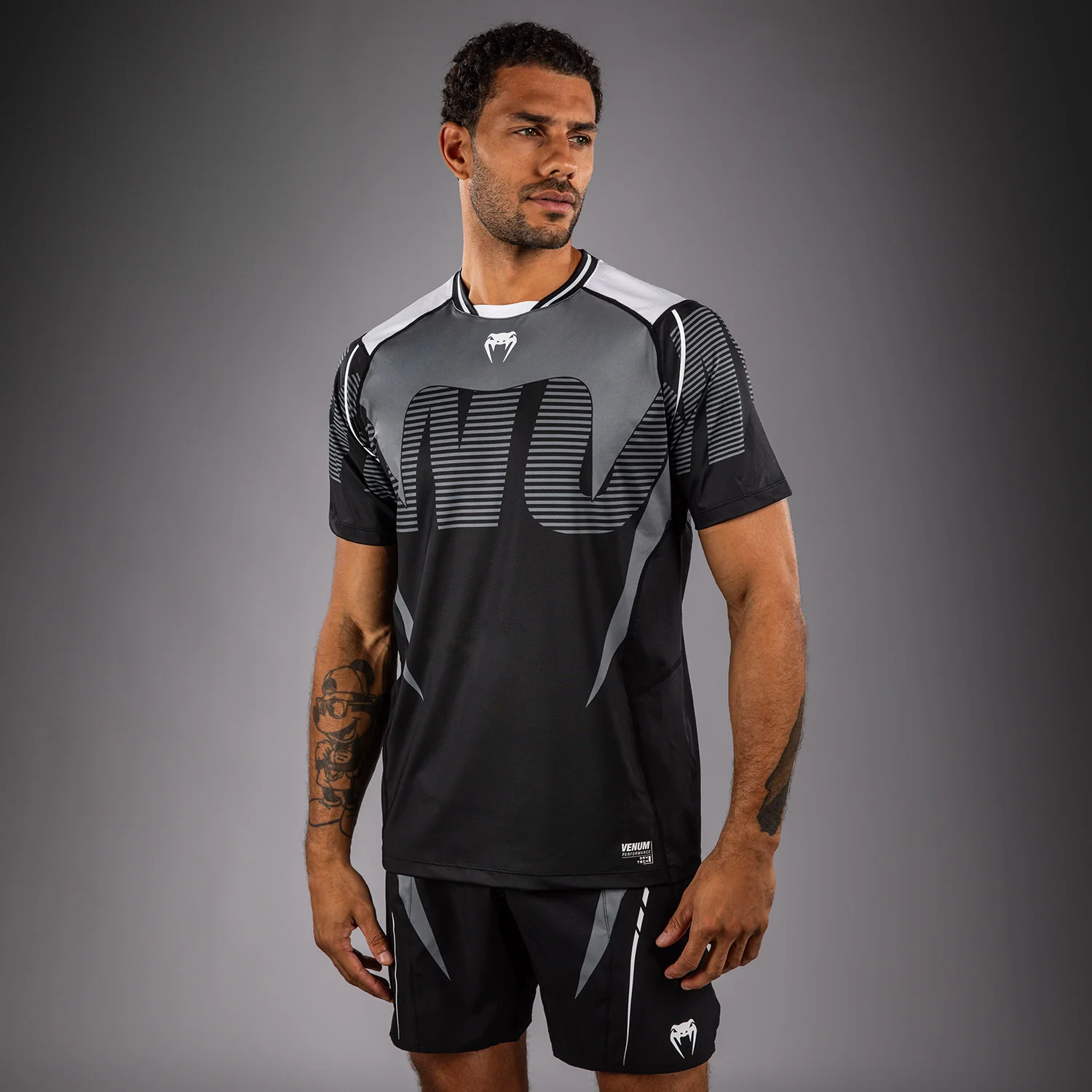 Venum Adrenaline Dry Tech T-Shirt - Black/Silver Grey