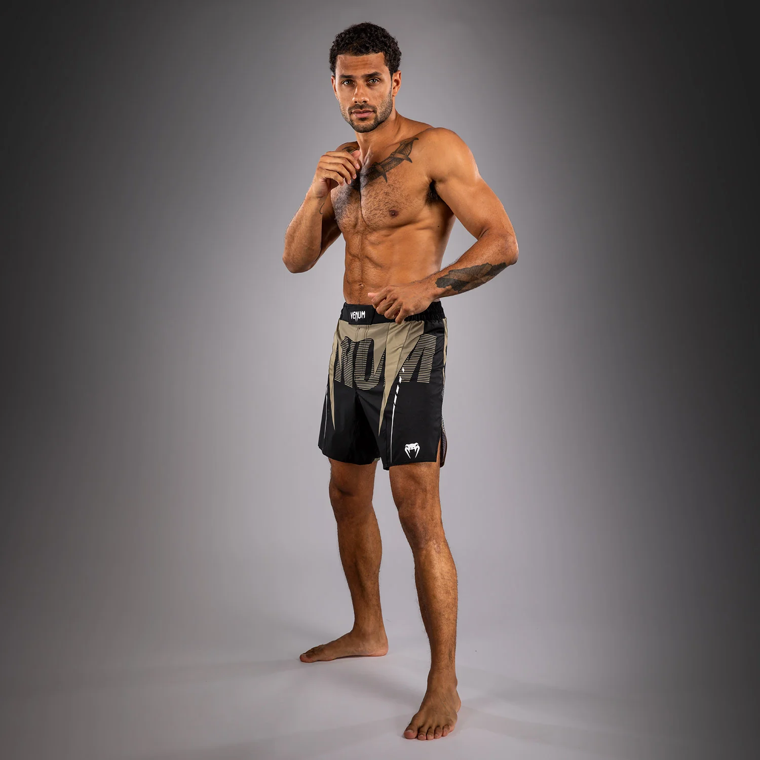 Venum Adrenaline Fightshorts - Black/Sand - Image 6