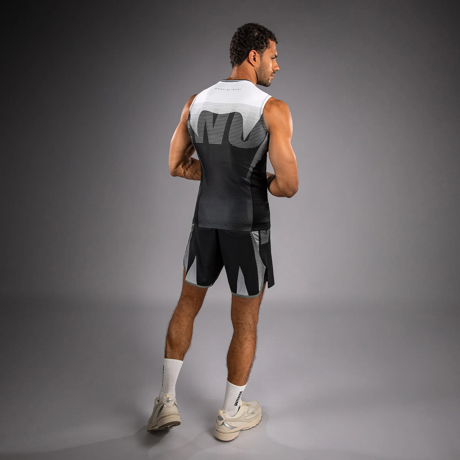 Venum Adrenaline Sleeveless Rashguard - Black/Silver Grey - Image 3