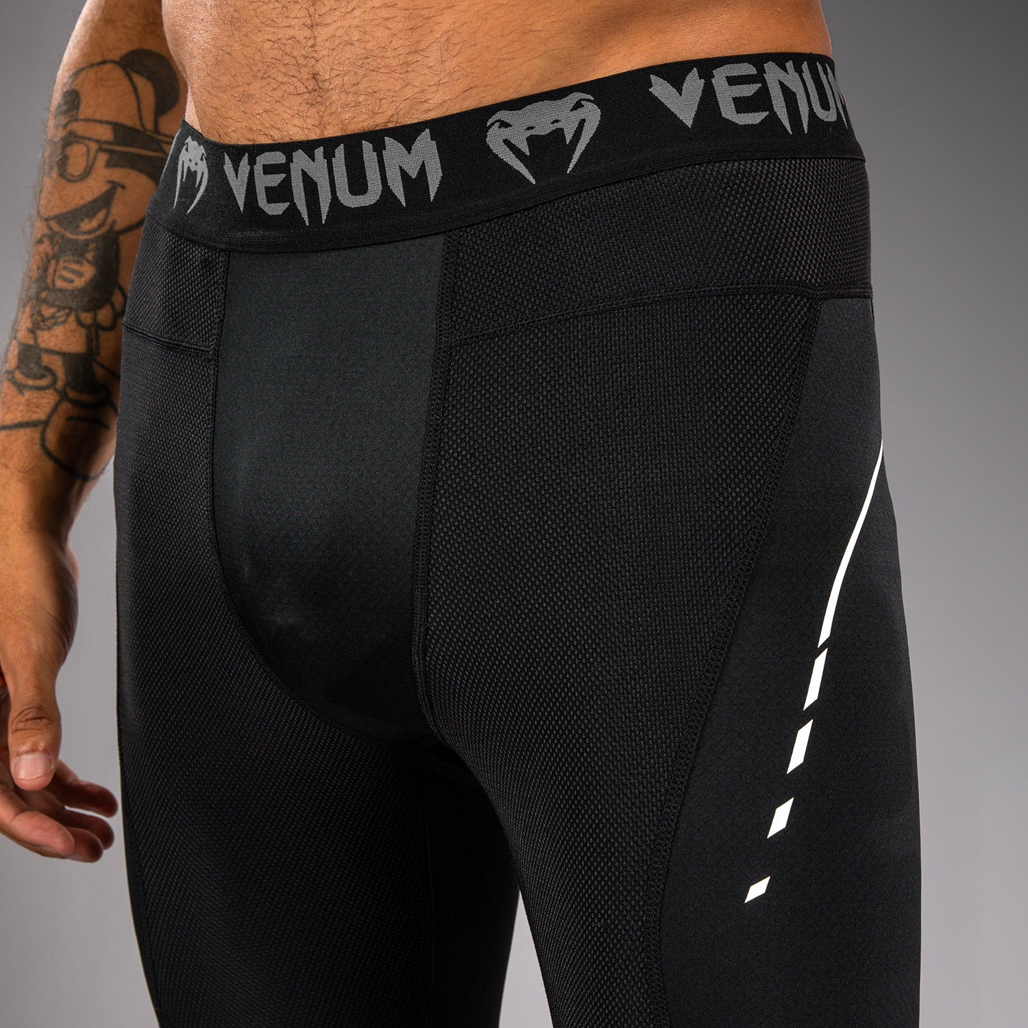 Venum Adrenaline Spats - Black/Silver Grey - Image 4