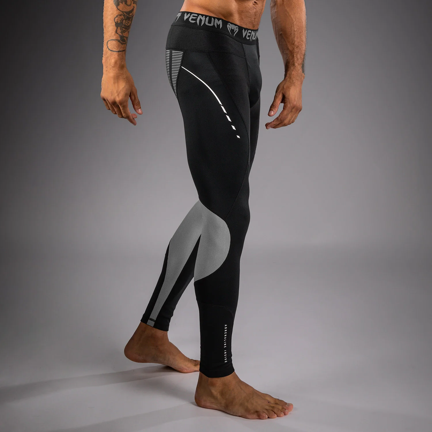 Venum Adrenaline Spats - Black/Silver Grey - Image 5