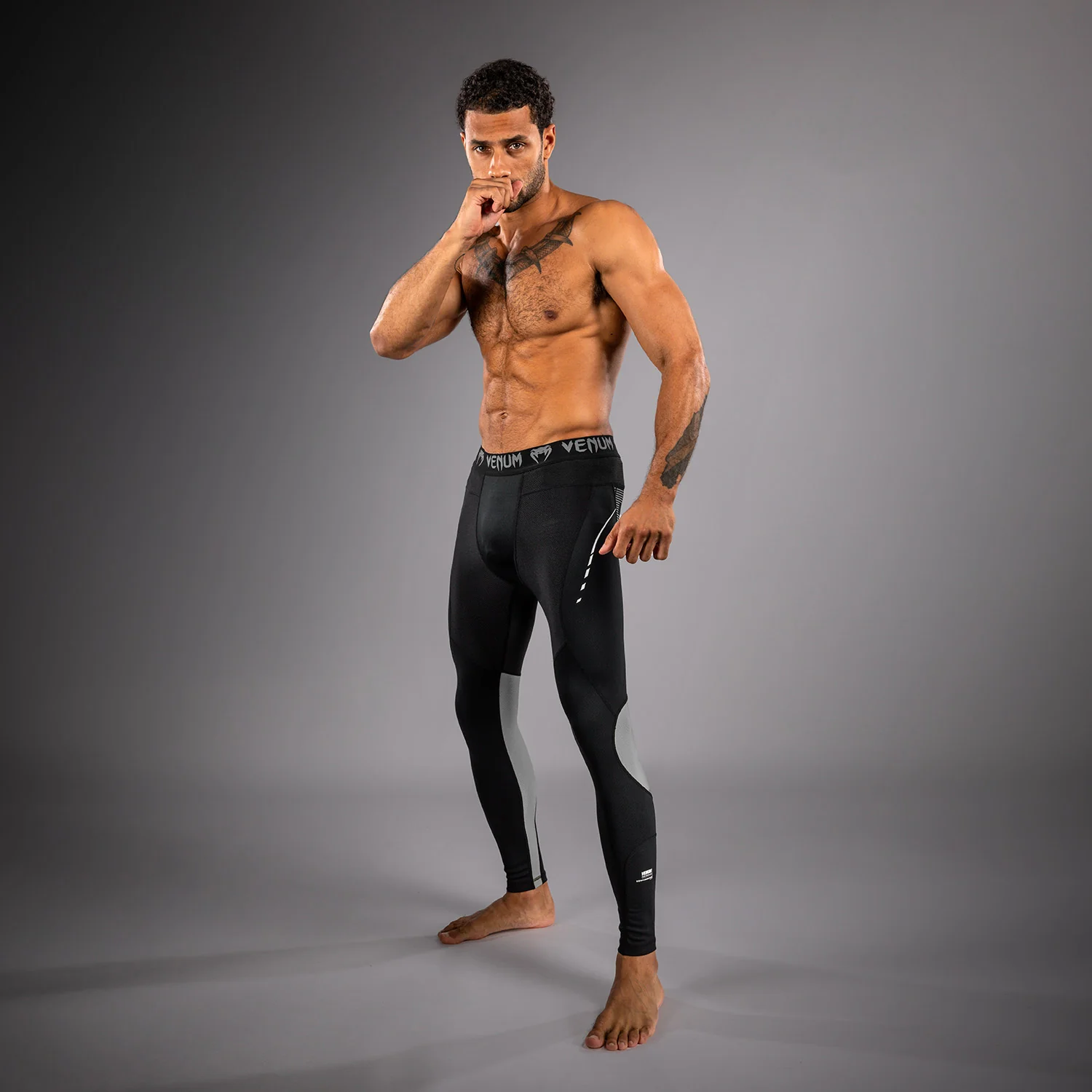 Venum Adrenaline Spats - Black/Silver Grey - Image 8