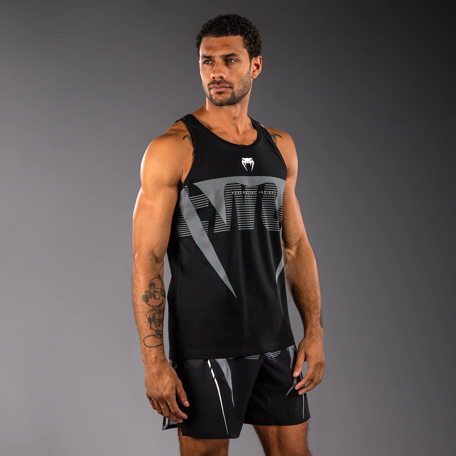 Venum Adrenaline Tank Top - Black/Silver Grey - Image 2