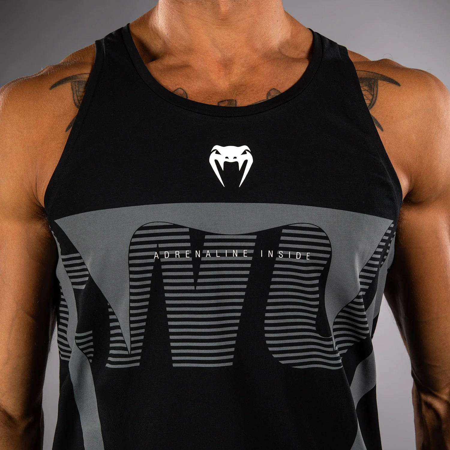 Venum Adrenaline Tank Top - Black/Silver Grey - Image 4