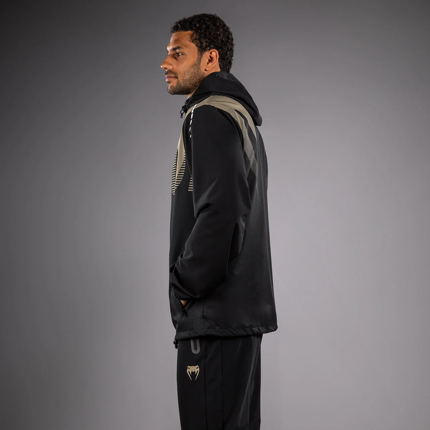Venum Adrenaline Track Jacket - Black/Sand - Image 4