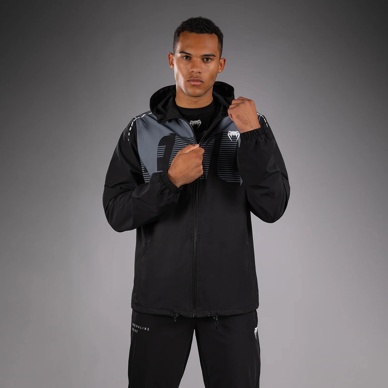 Venum Adrenaline Track Jacket - Black/Silver Grey - Image 4