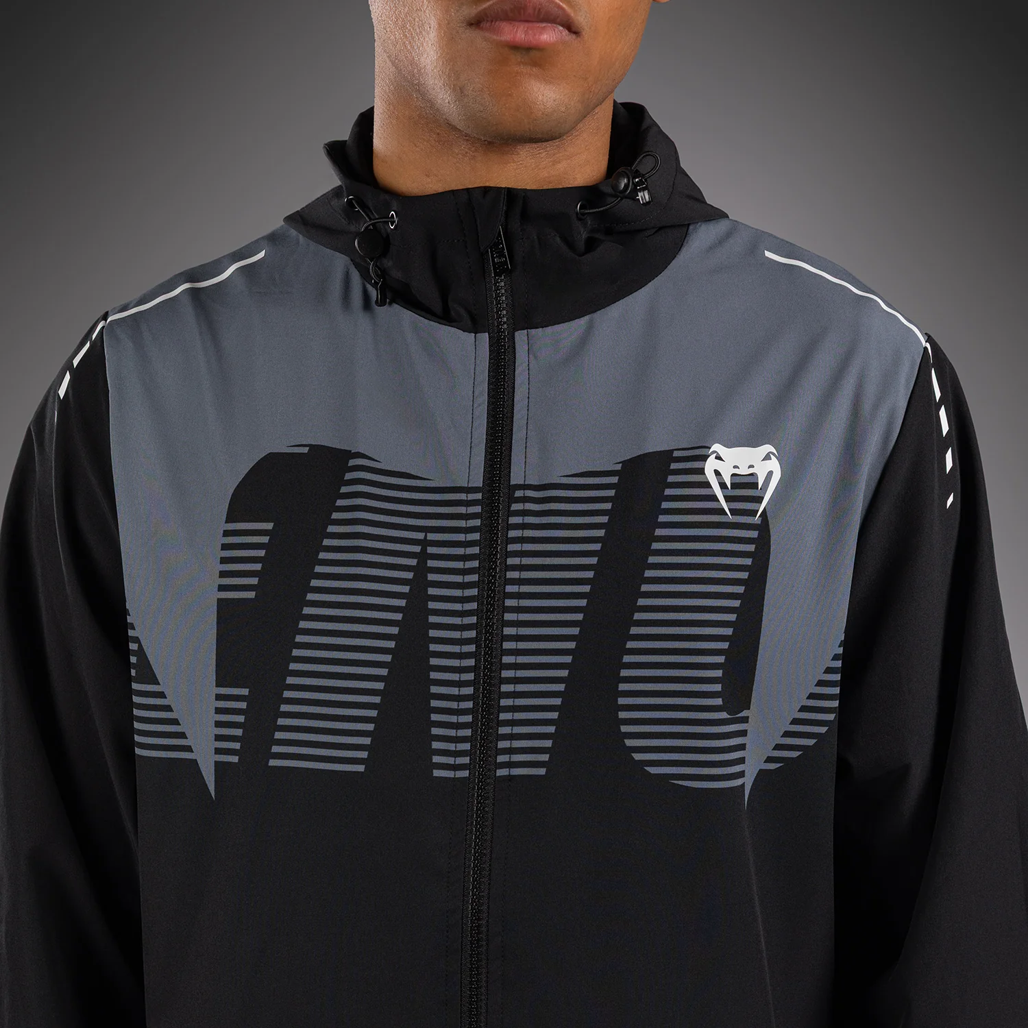 Venum Adrenaline Track Jacket - Black/Silver Grey - Image 5