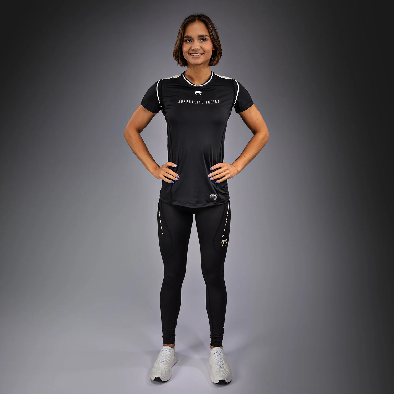 Venum Adrenaline Women's Dry-Tech T-Shirt - Black/ Ivory - Image 4
