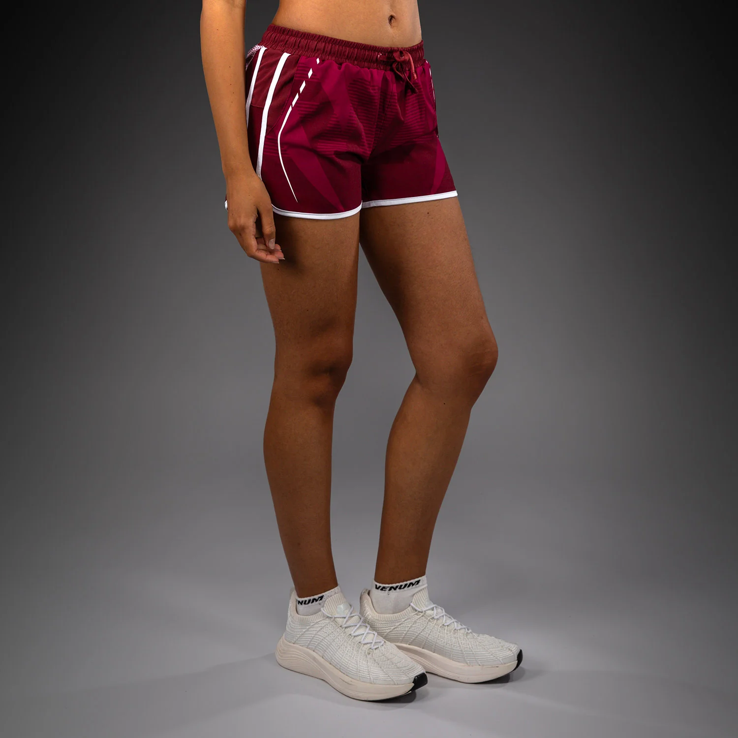 Venum Adrenaline Women's Training Shorts - Burgundy/ Pink - Image 2