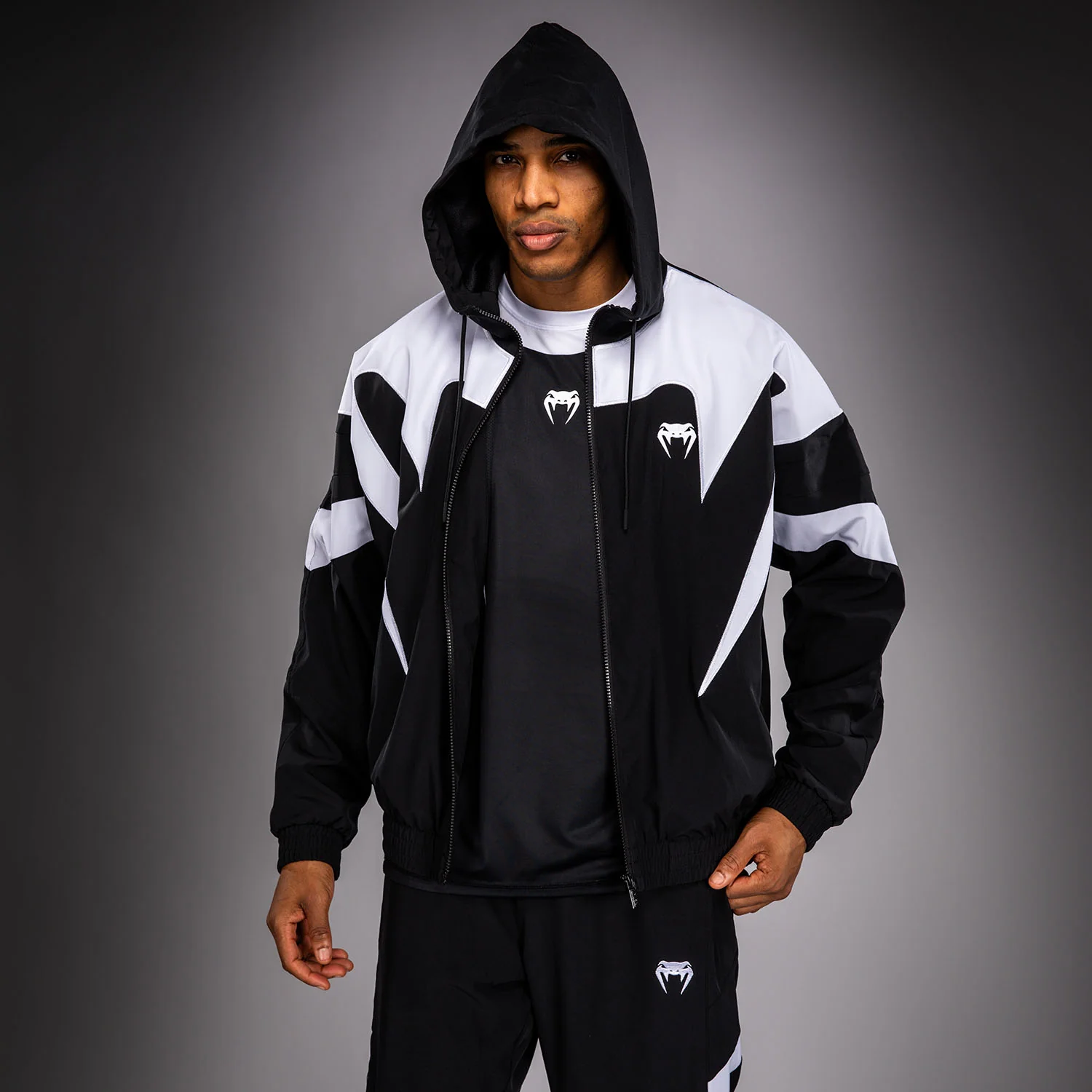 Venum Attack 90 Track Jacket - White/Black - Image 4