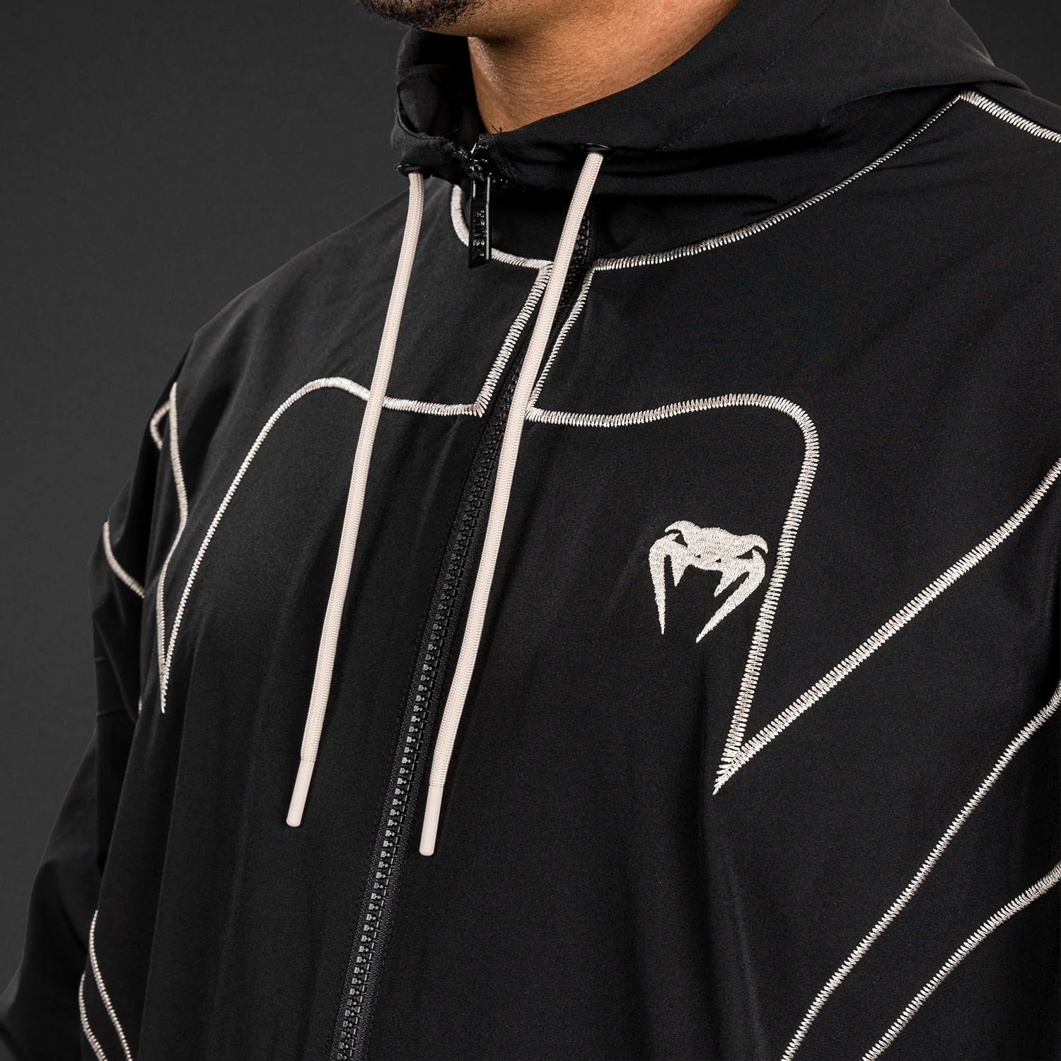 Venum Attack 90 Tracksuit Jacket - Black/White - Image 4