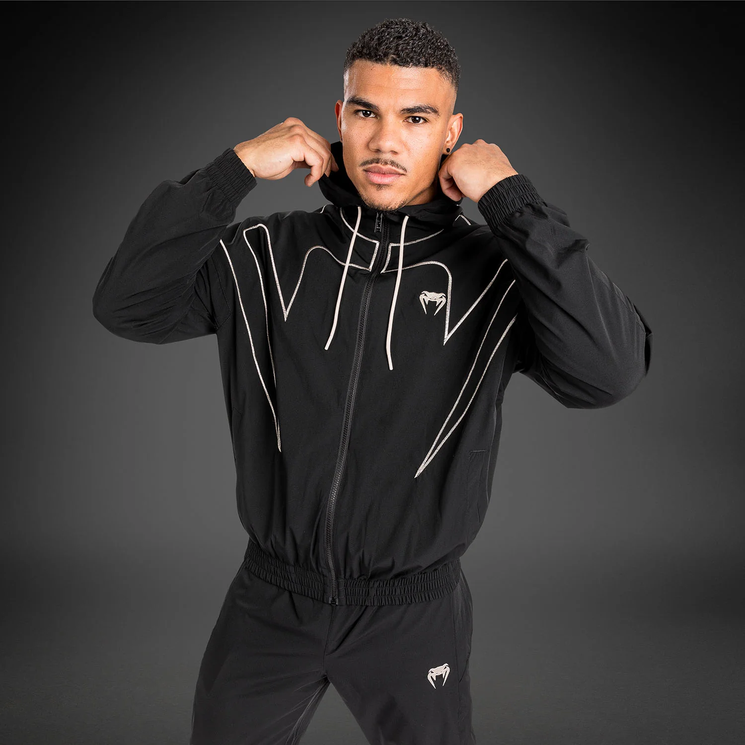 Venum Attack 90 Tracksuit Jacket - Black/White - Image 7