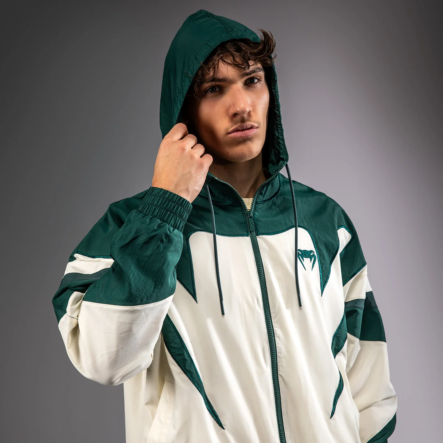 Venum Attack 90 Tracksuit Jacket - Forest Green/Ice - Image 6