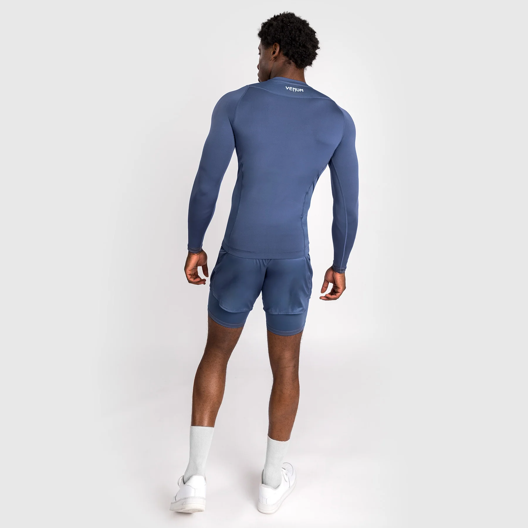 Venum Attack Men's Long Sleeve Rashguard - Navy Blue - Image 3