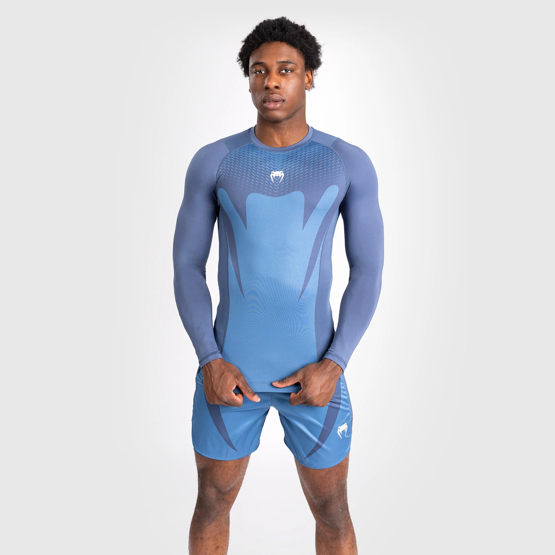 Venum Attack Men's Long Sleeve Rashguard - Navy Blue - Image 6