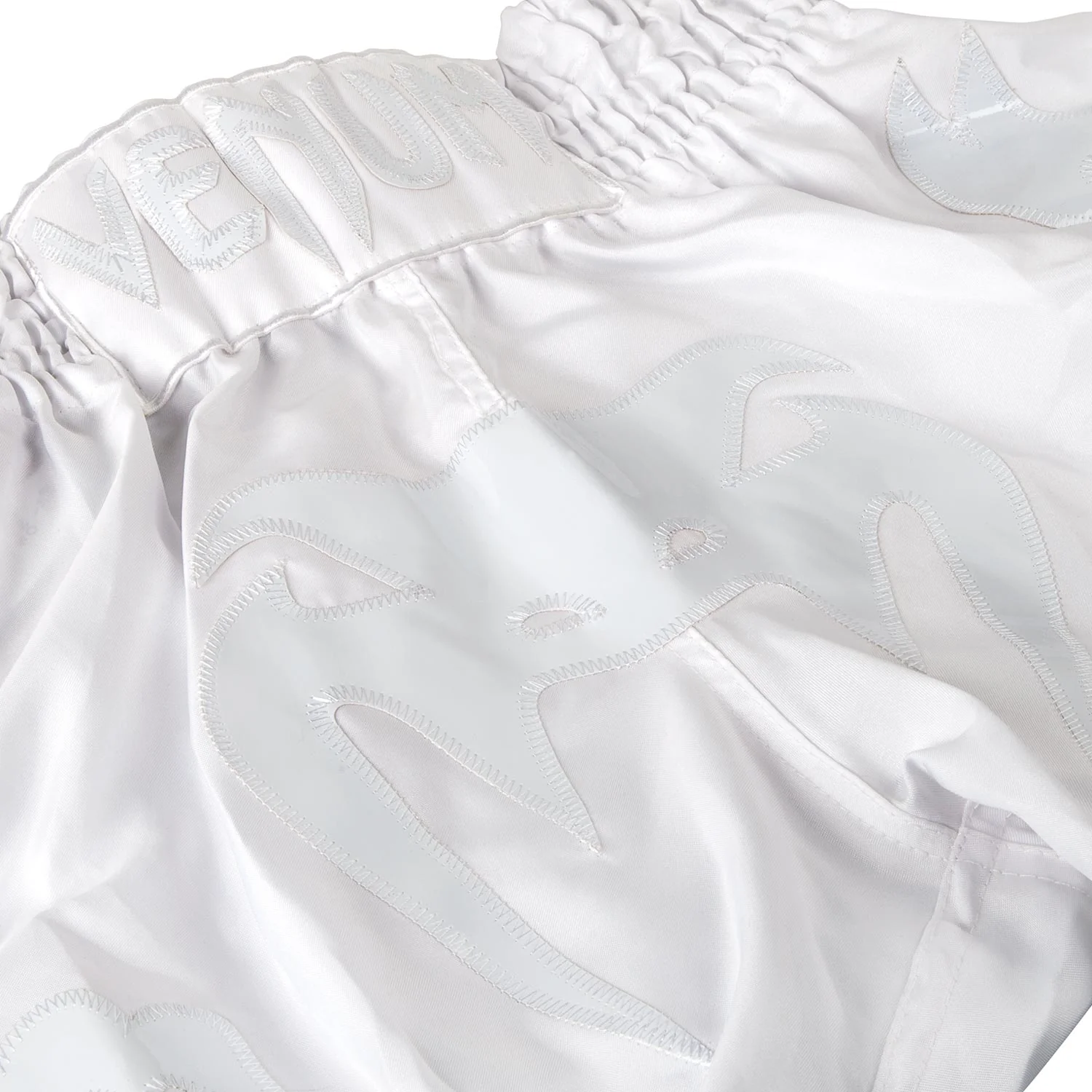 Venum Bangkok Inferno Muay Thai Shorts - White/White - Image 3