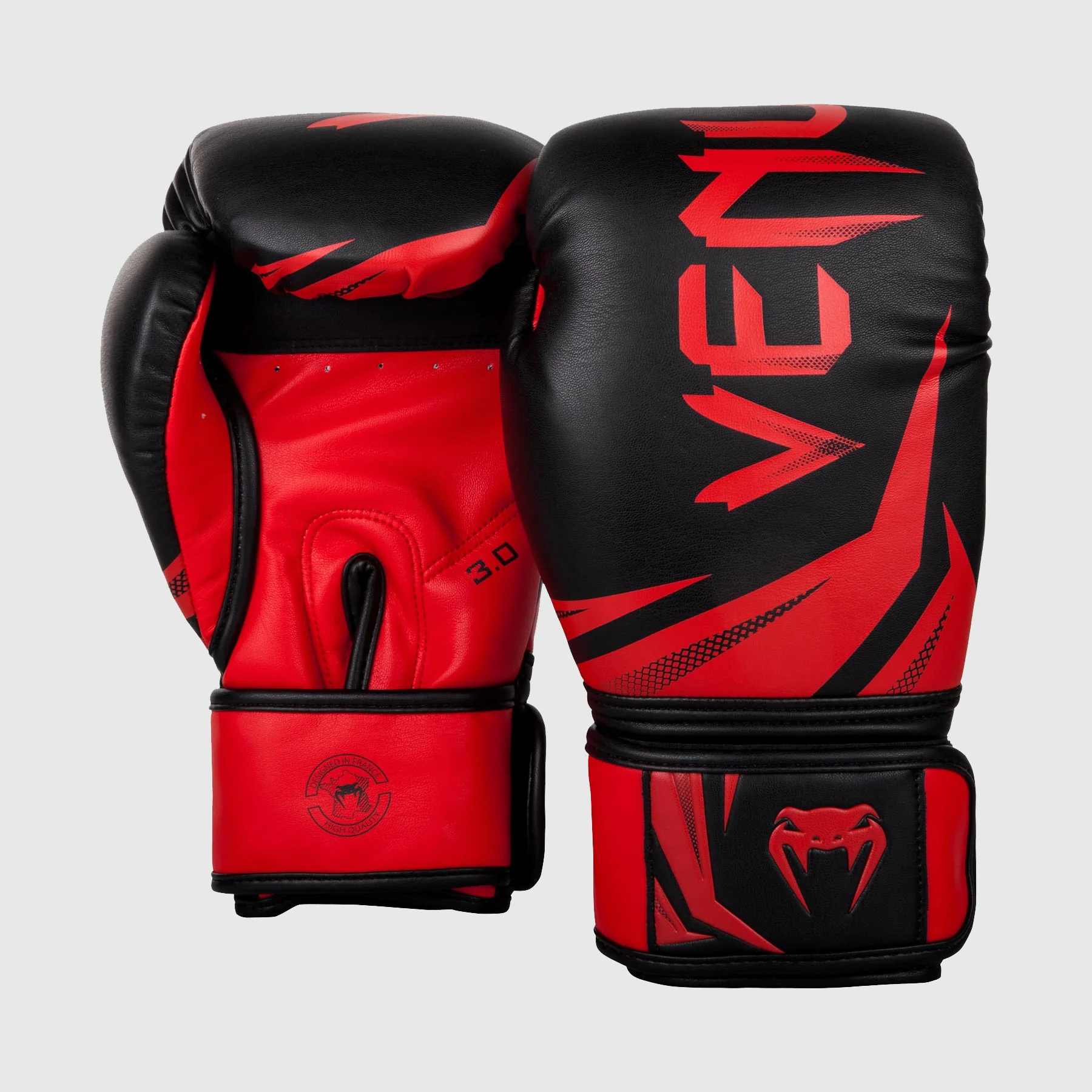 Venum Challenger 3.0 Boxing Gloves - Black/Red - Image 2