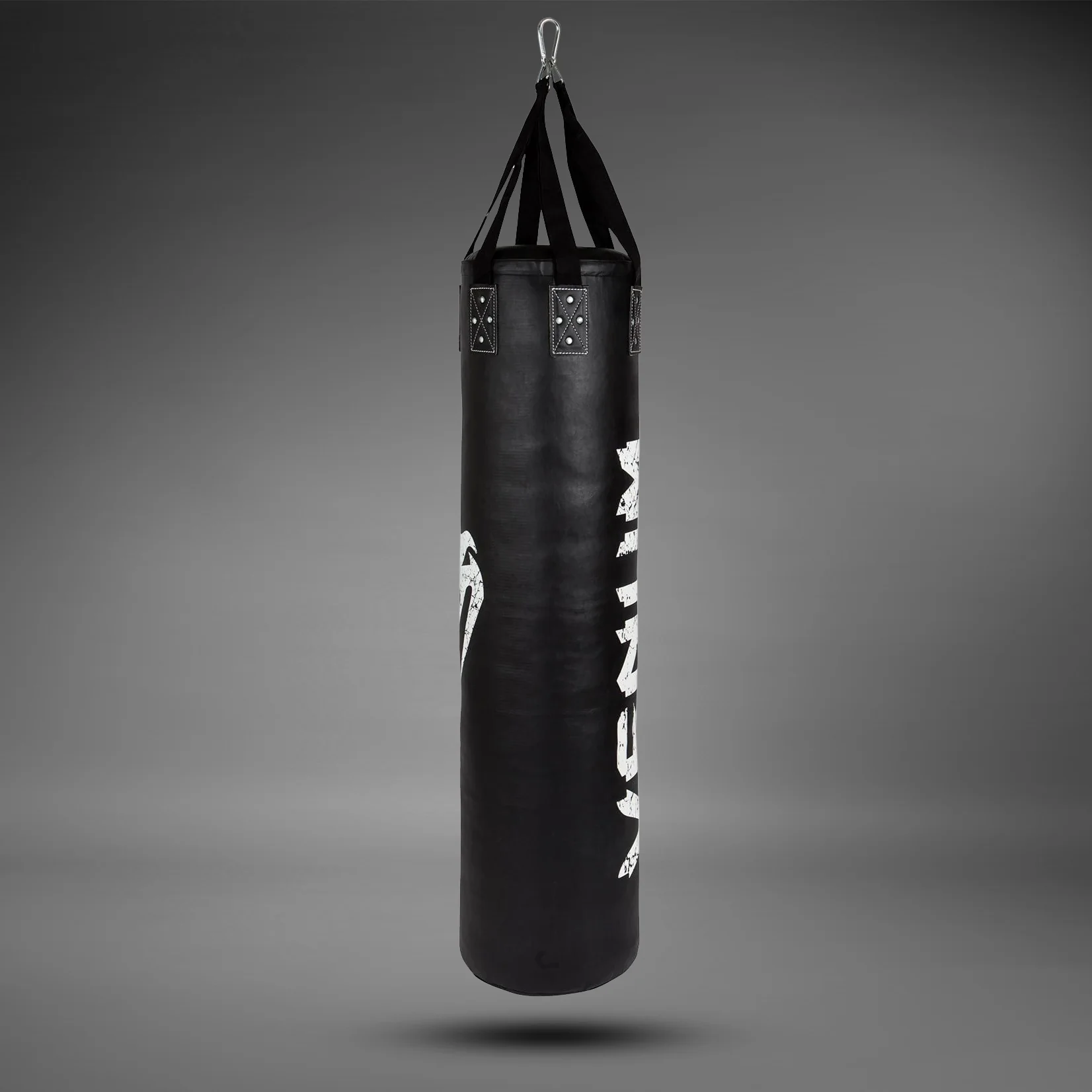 Venum Challenger Heavy bag + Ceiling Hook - Black/White - Filled - 130cm - Image 3