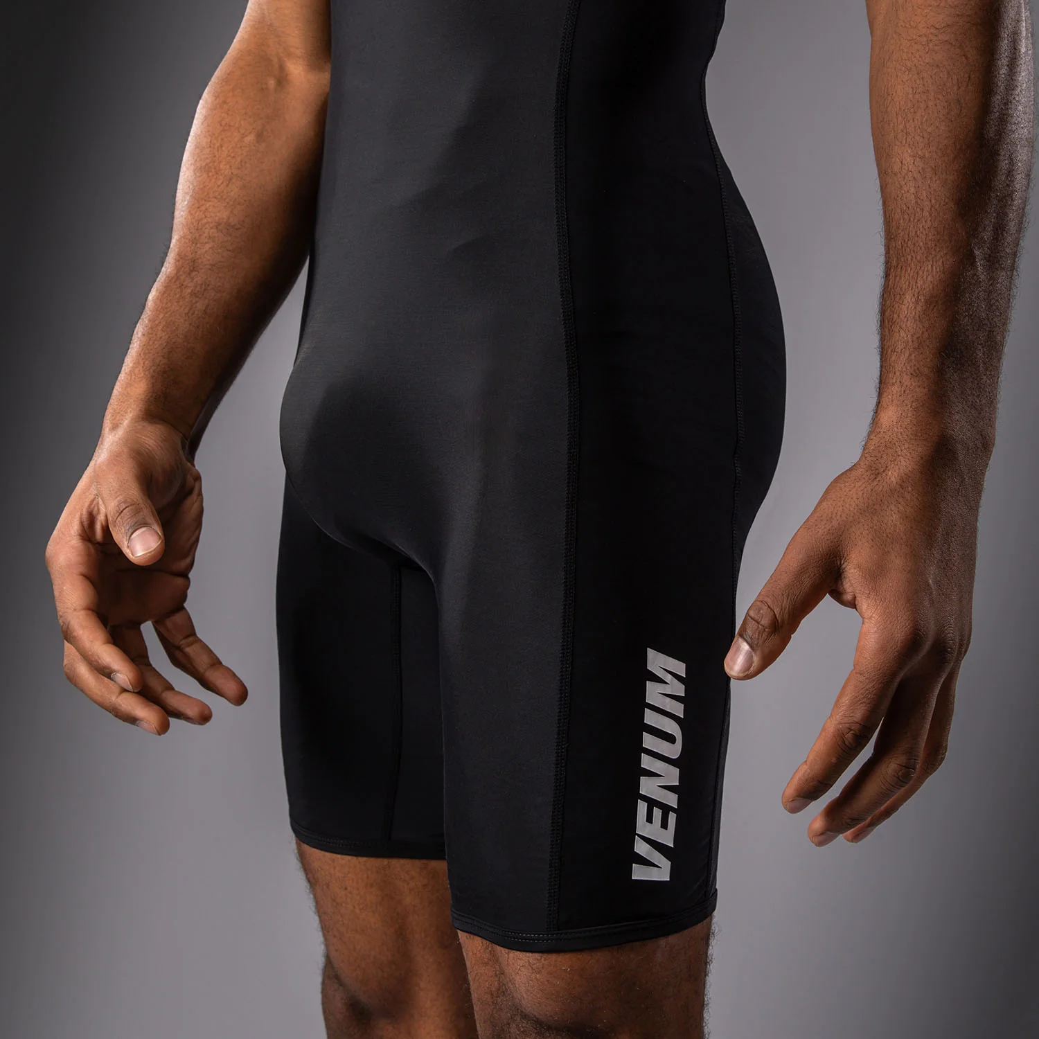 Venum Challenger Men's Wrestling Singlet - Black - Image 6