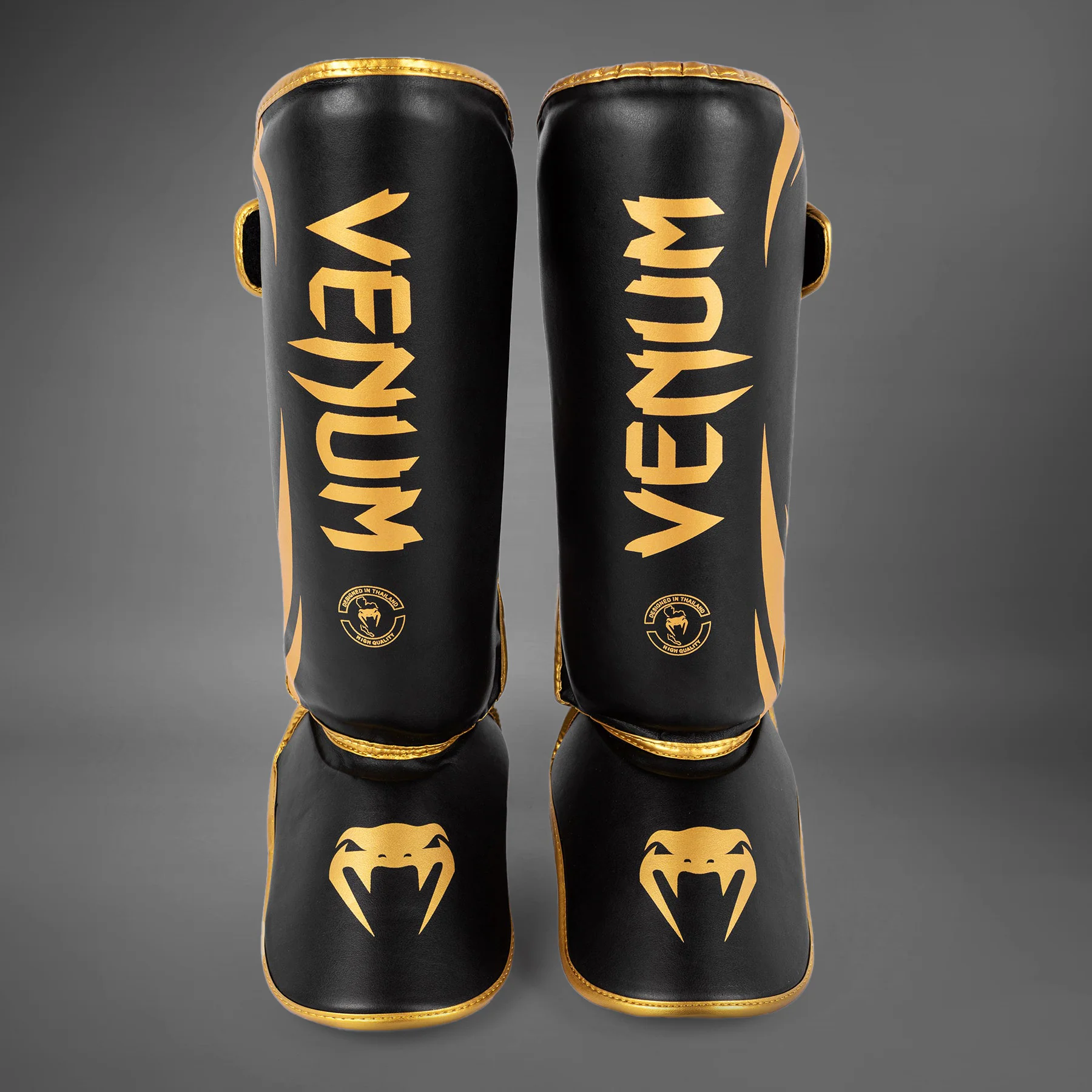 Venum Challenger Standup Shin Guards - Black/Gold - Image 2