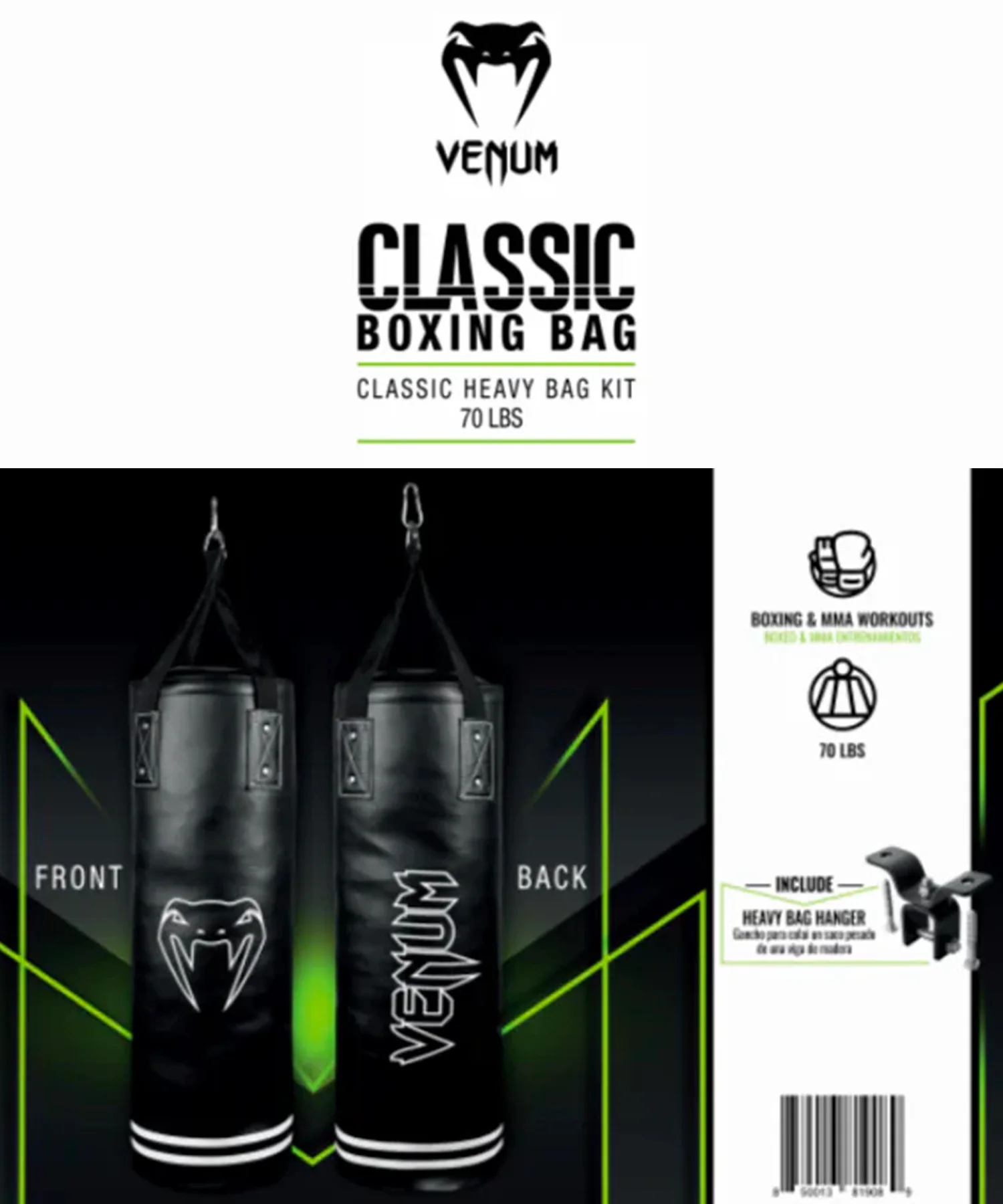 Venum Classic Heavy Boxing Bag Kit - 70lbs - WLMT Edition - Image 2
