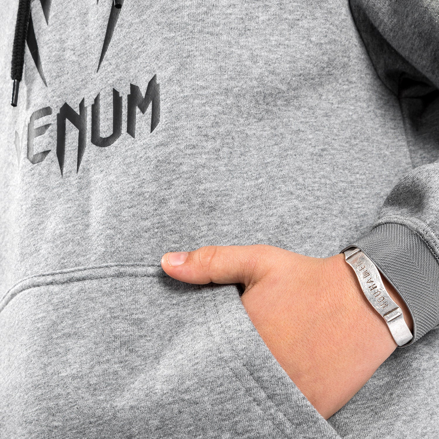 Venum Classic Hoodie - For Kids - Light Heather Grey - Image 6
