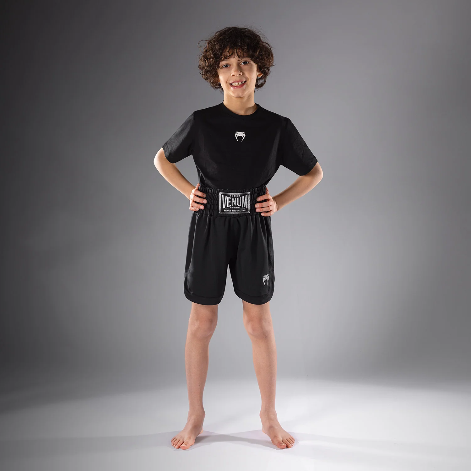 Venum Classic Kids Boxing Shorts - Black - Image 3