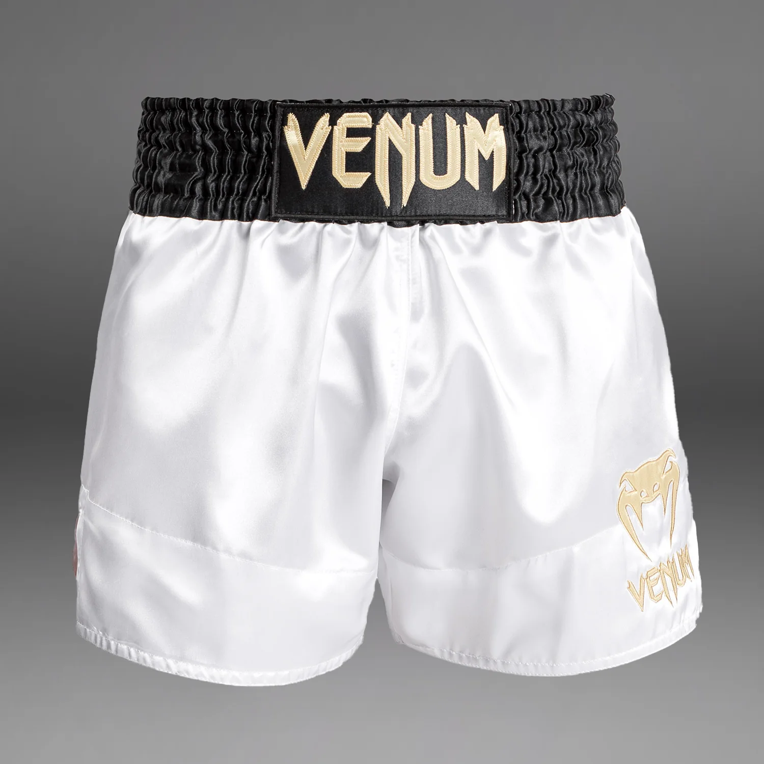 Venum Classic Muay Thai Short - White/Gold/Black