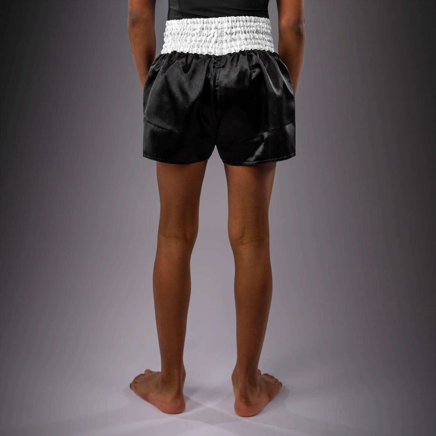 Venum Classic Muay Thai Shorts for Kids - Black/White - Image 4