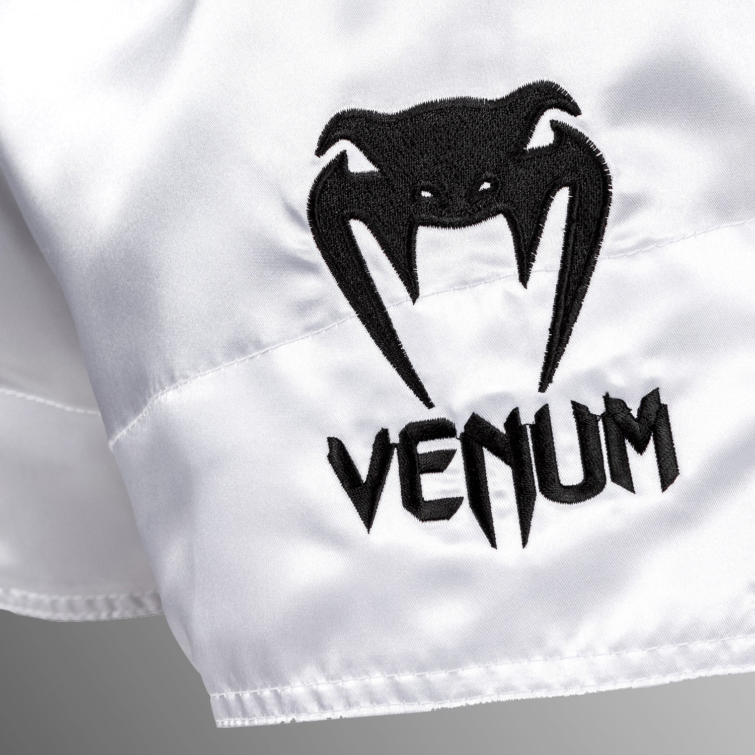 Venum Classic Muay Thai Shorts - White/Black - Image 5