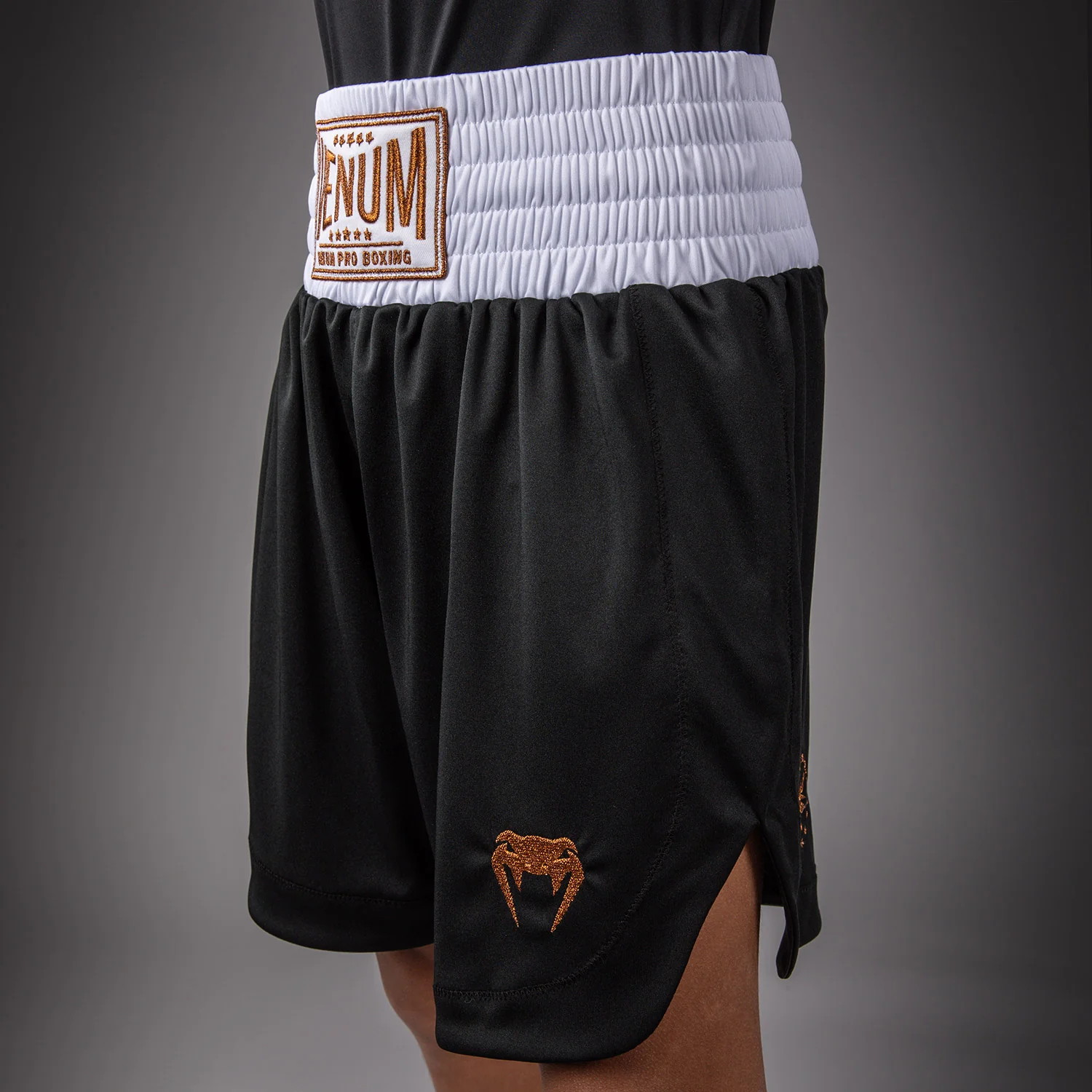 Venum Classic Youth Boxing Shorts - Black/Gold - Image 5