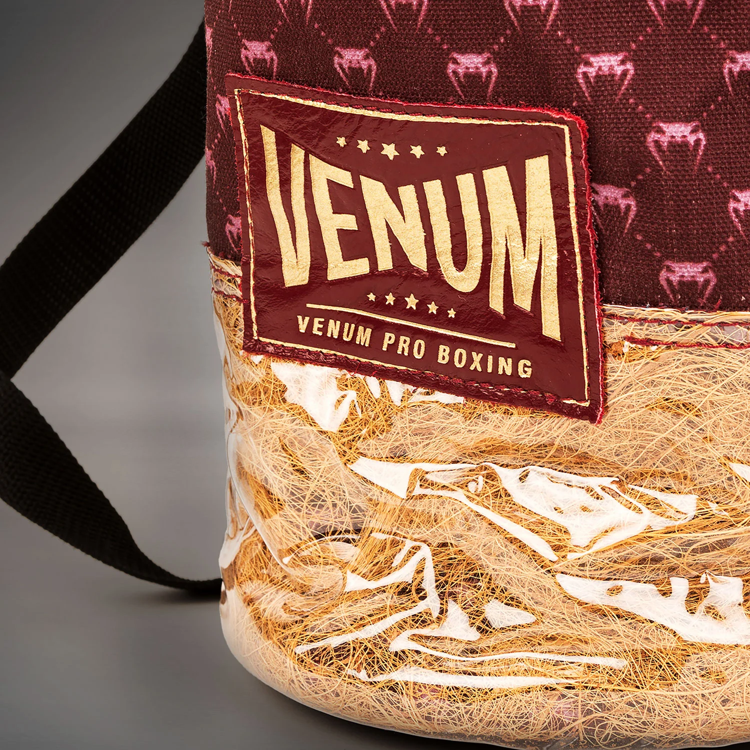 Venum Coco Monogram Pro Lace Up Boxing Gloves - Garnet Red - Image 9