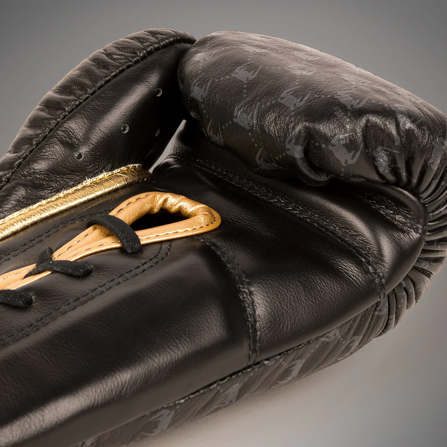 Venum Coco Monogram Pro Lace Up Boxing Gloves - Intense Black - Image 7