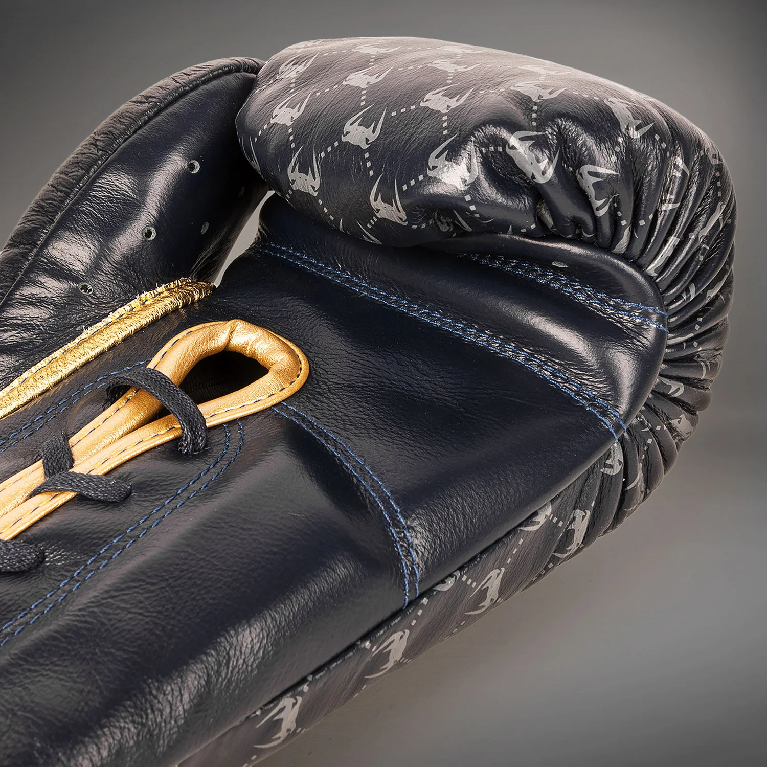 Venum Coco Monogram Pro Lace Up Boxing Gloves - State Blue - Image 7