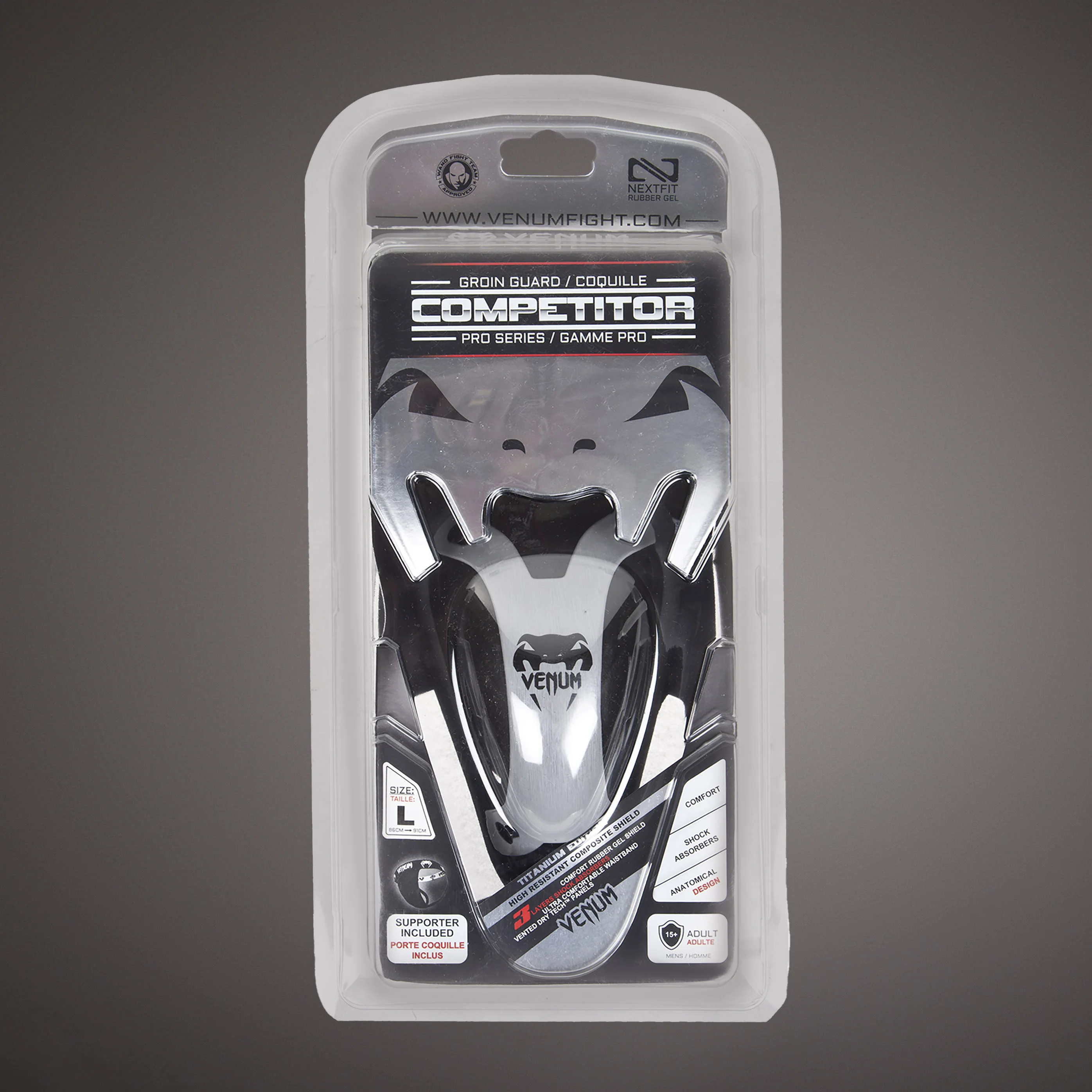 Venum Competitor Groin Guard & Support - Silver Series - Image 6